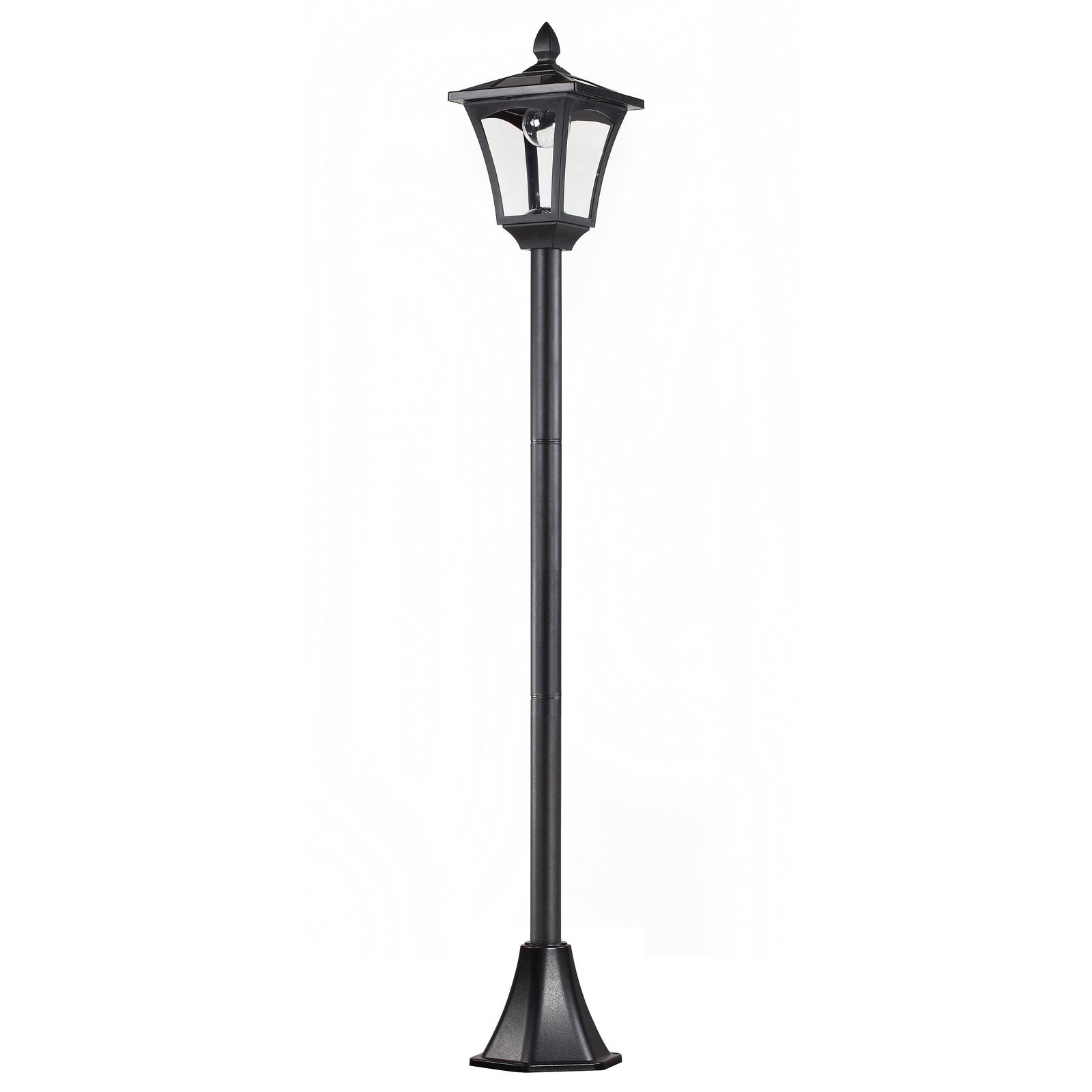 1.6 Metre Solar Powered LED Post Lamp With Sensor - Black