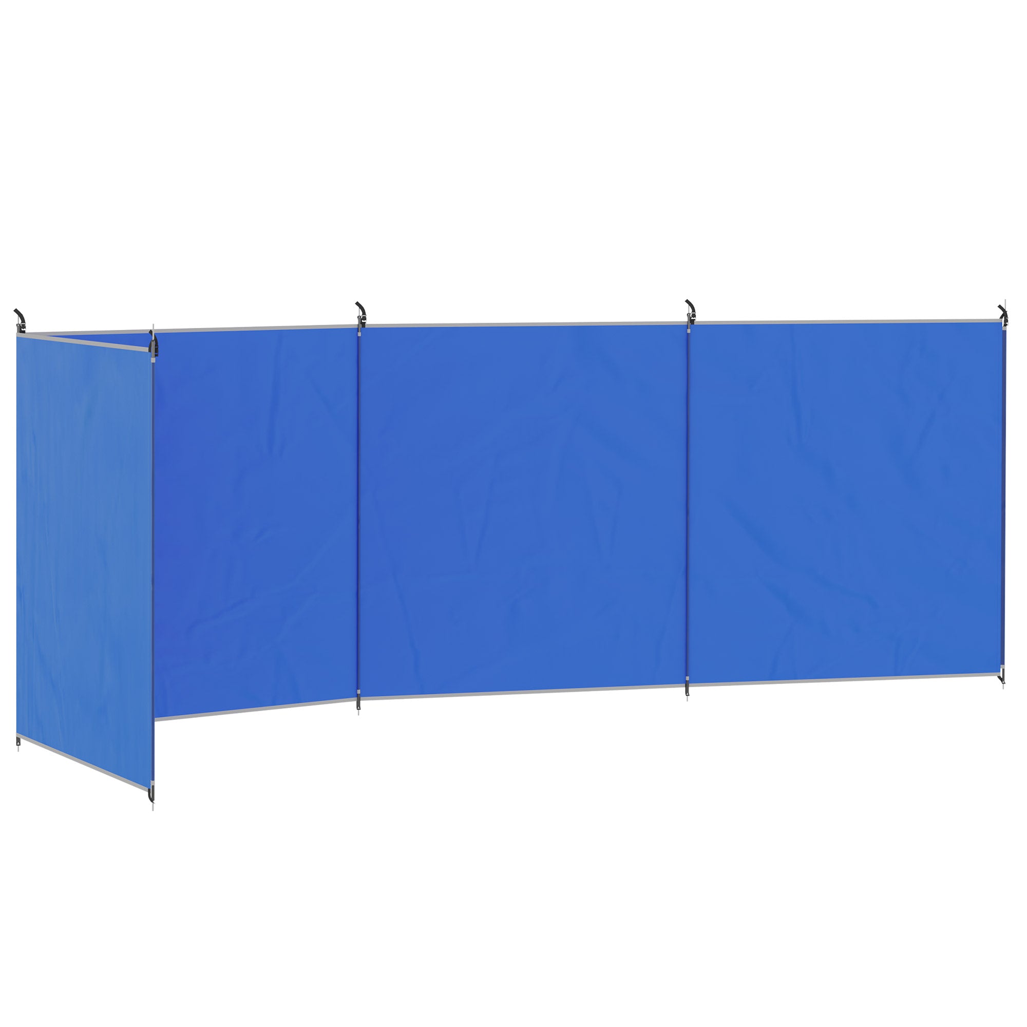 5 Pole Camping Windbreak with Steel Poles and Carry Bag - Blue