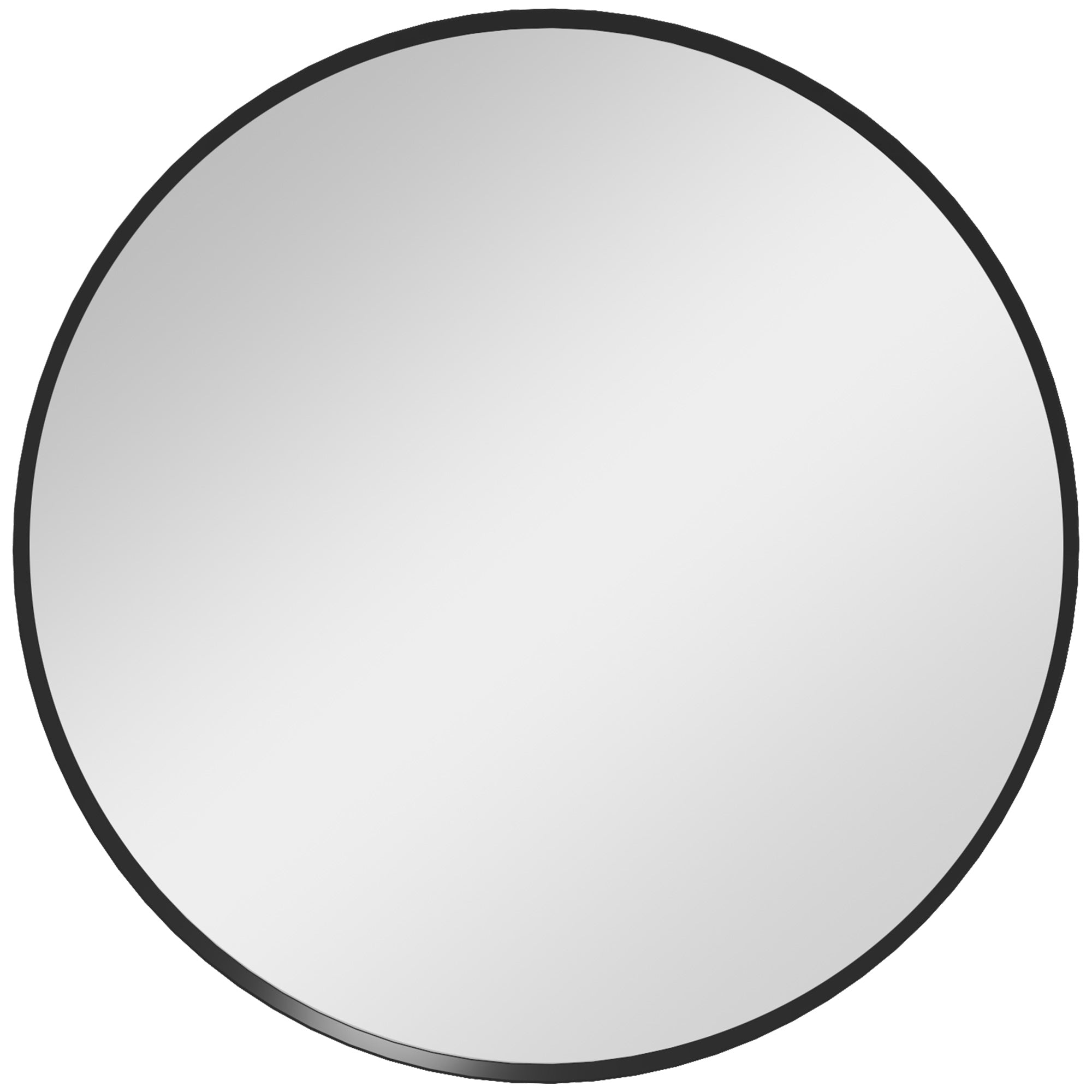 Modern Round Decorative Wall Mirror for Home Decor - Black