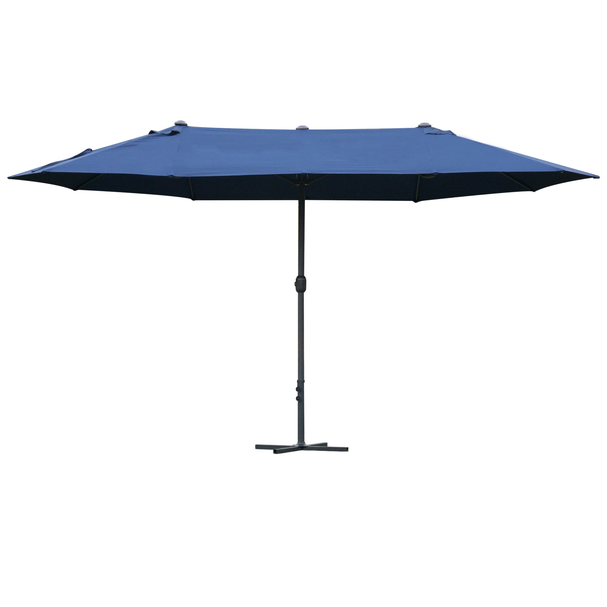 4.6m Double Canopy Garden Parasol with UV Protection - Blue