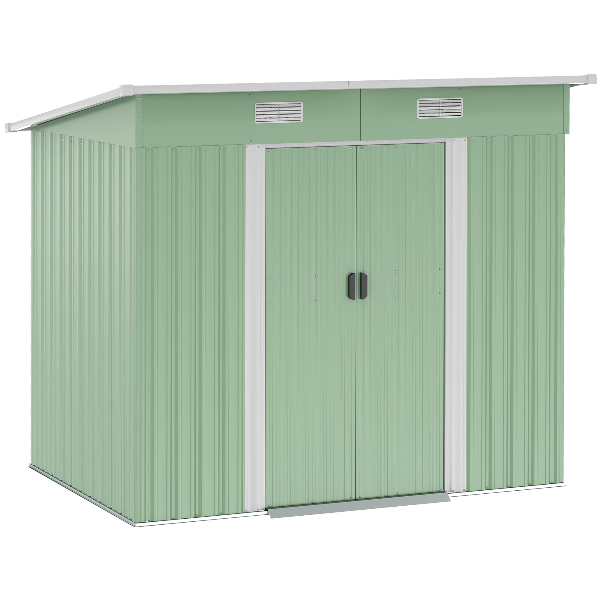 6.8 x 4.3ft Outdoor Garden Storage Shed with Air Vents - Light Green