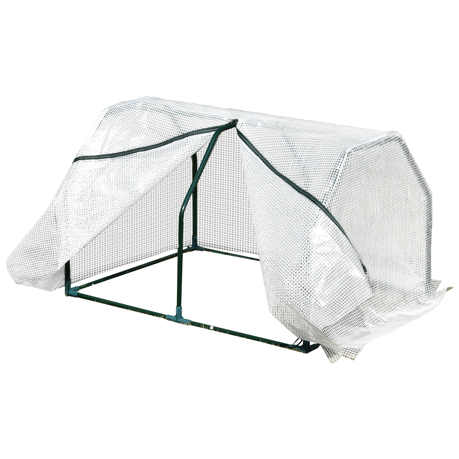 Mini Greenhouse with Steel Frame and PVC Cover - White