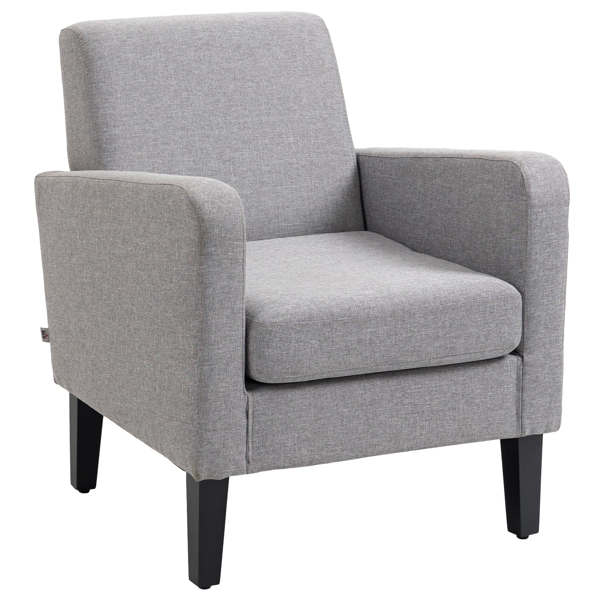 Modern Accent Chair with Curved Arms for Living Room - Light Grey