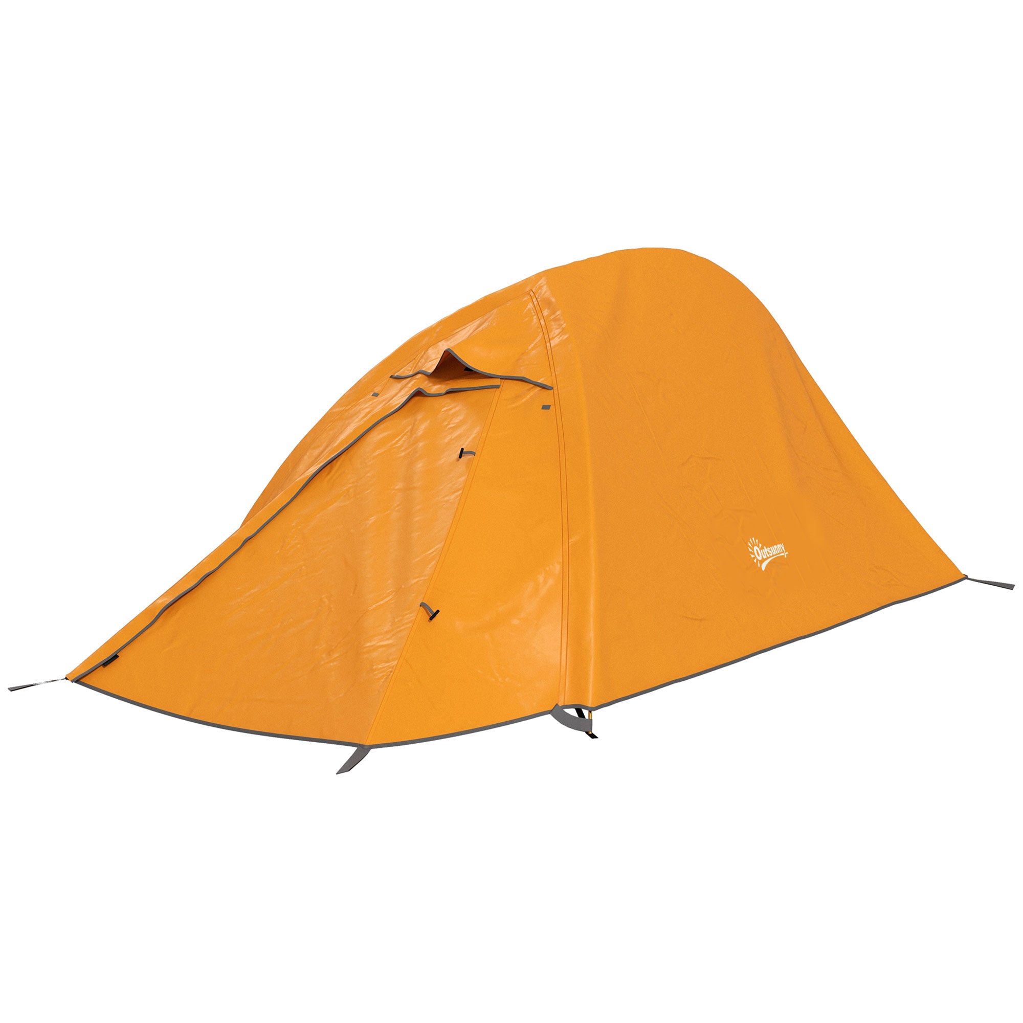 1-2 Man Double Layer Camping Tent Waterproof Lightweight Orange