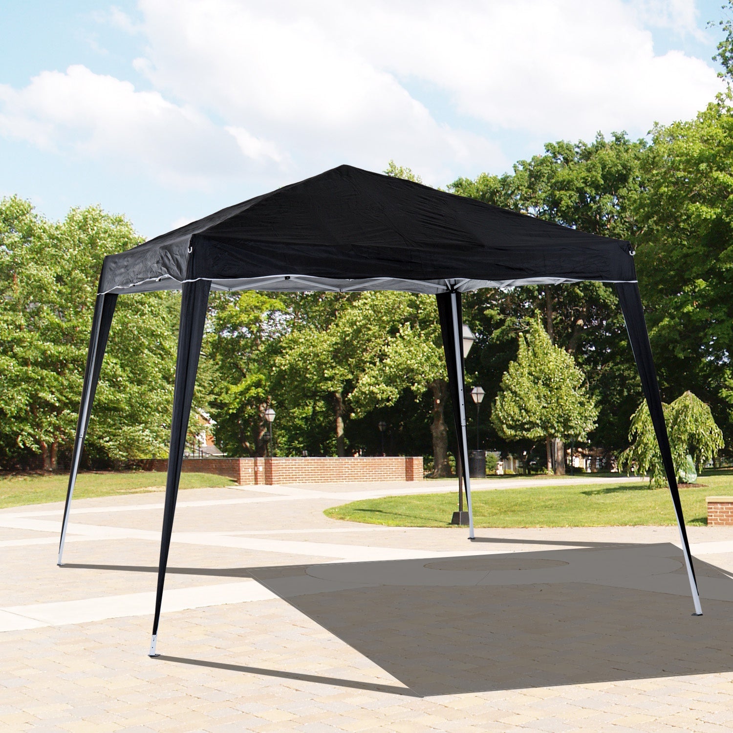 Pop-Up Tent 3x3x2.4 m with Steel Frame and UV Protection - Black