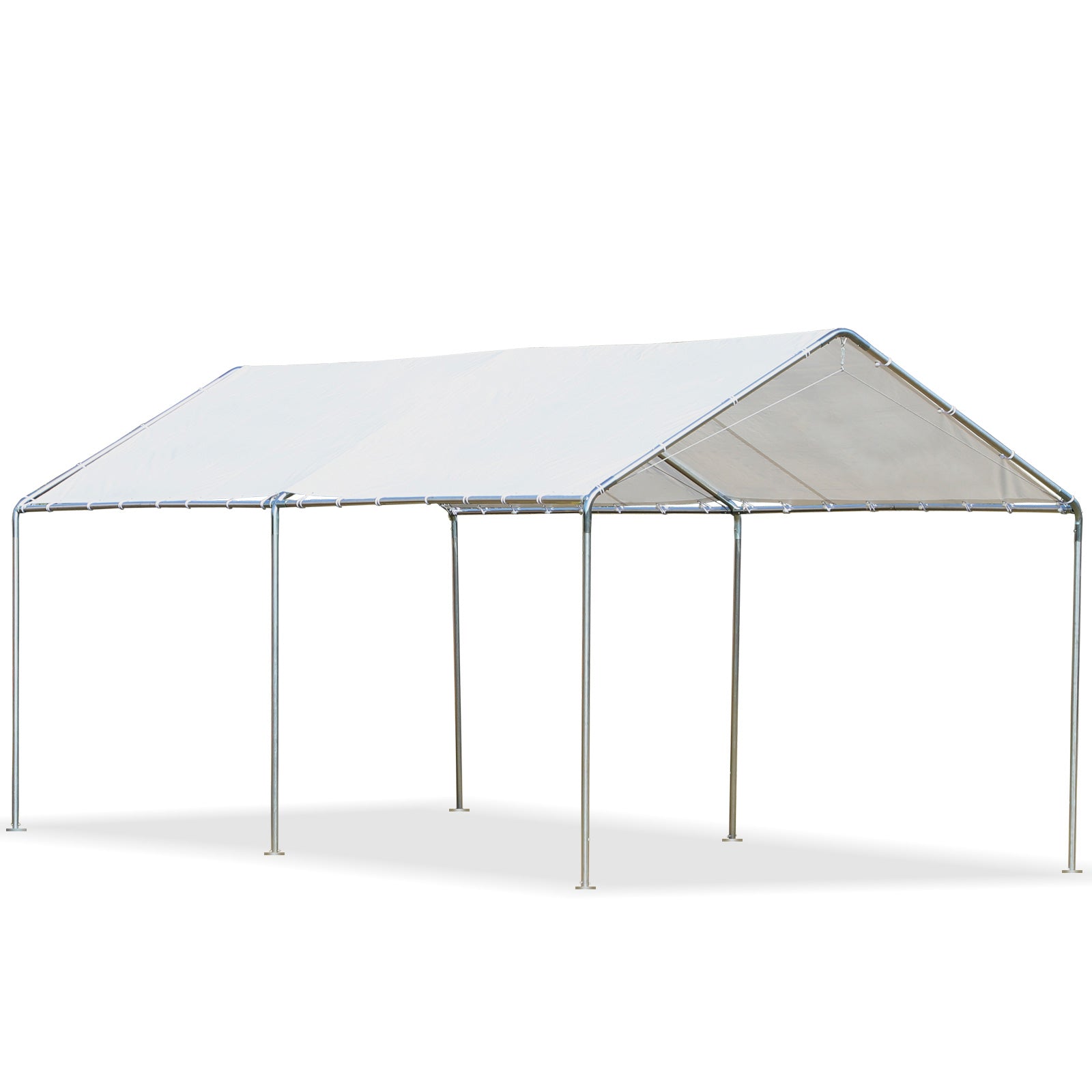 Heavy Duty 3x6m Galvanised Steel Carport Shelter with Waterproof Canopy - White