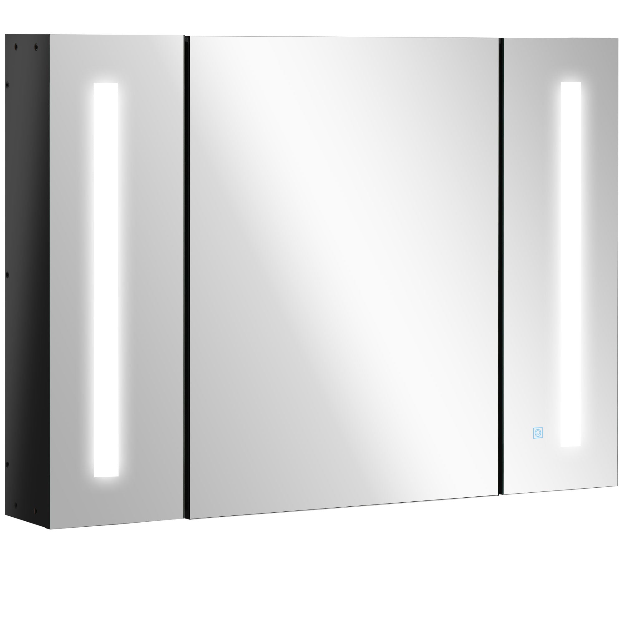 LED Bathroom Cabinet with Touch Sensor Lights and Adjustable Shelves - White