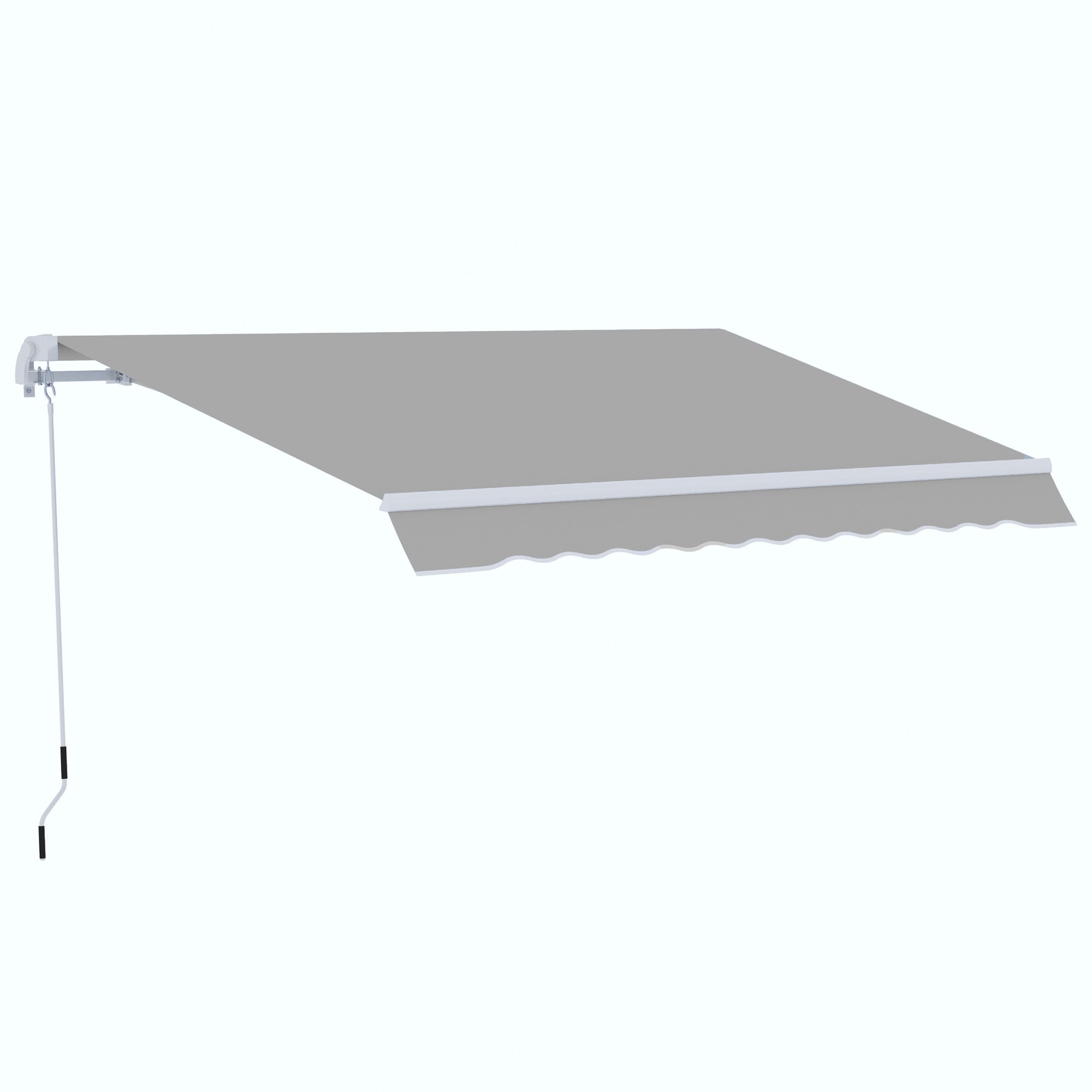 Retractable Manual Awning Canopy with Aluminium Bracket - Light Grey