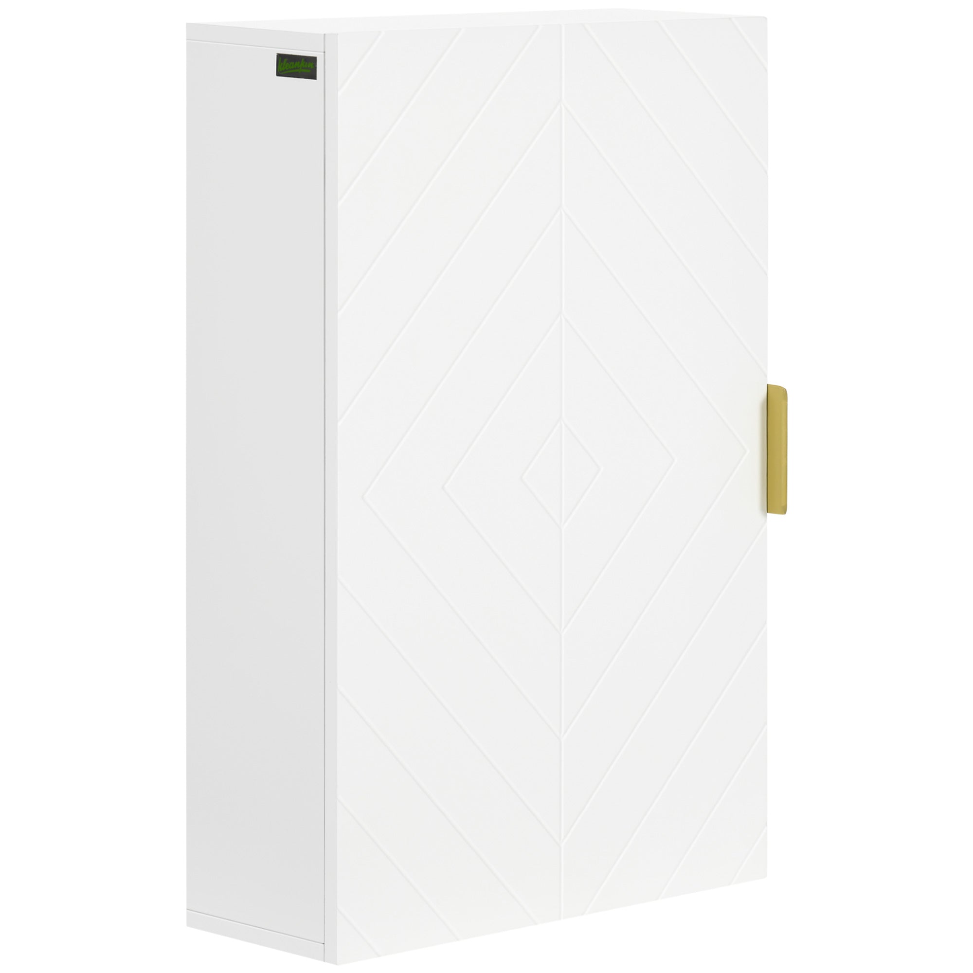Modern Bathroom Wall Cabinet with Adjustable Shelves - White