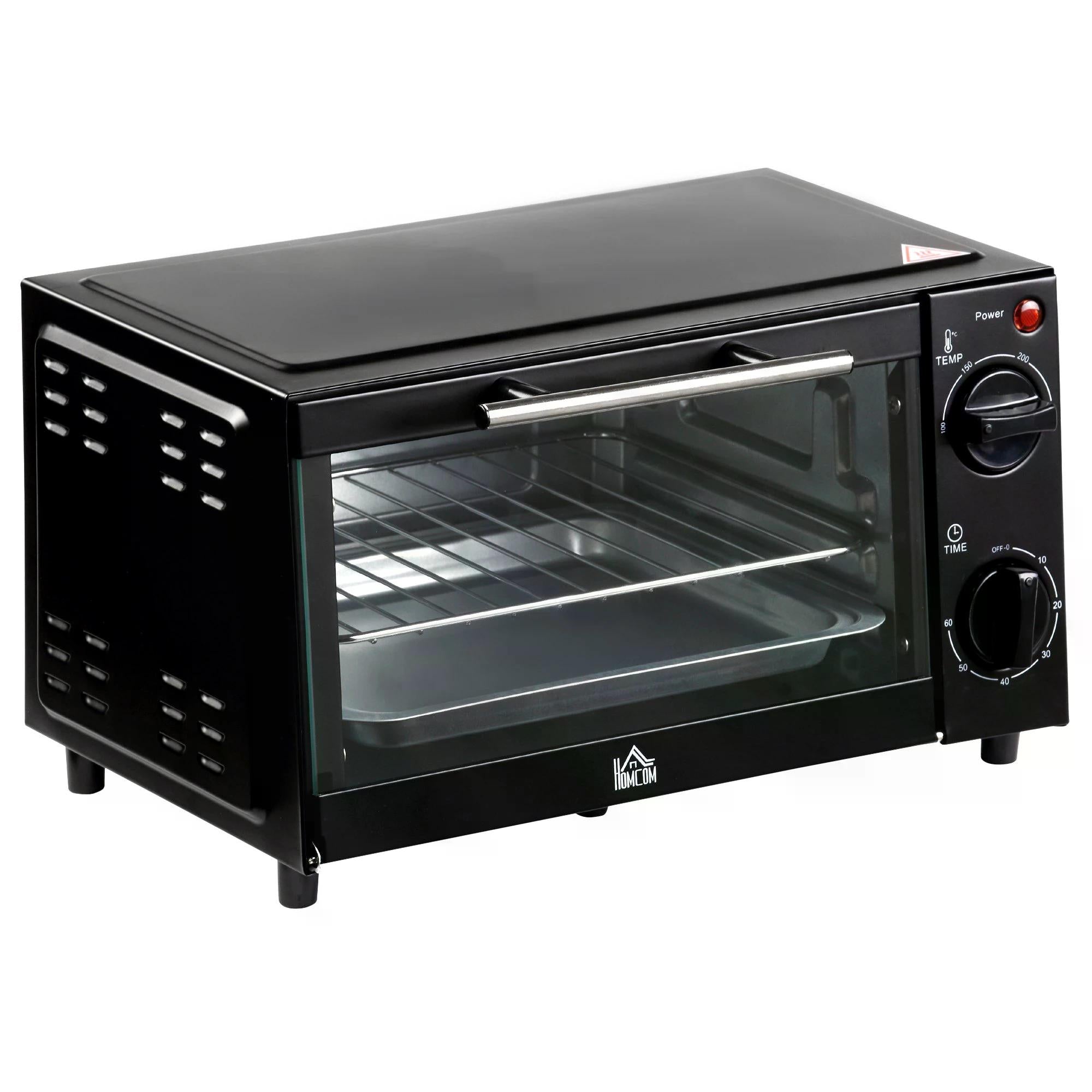 9L Compact Convection Oven with Timer and Adjustable Temperature - Black