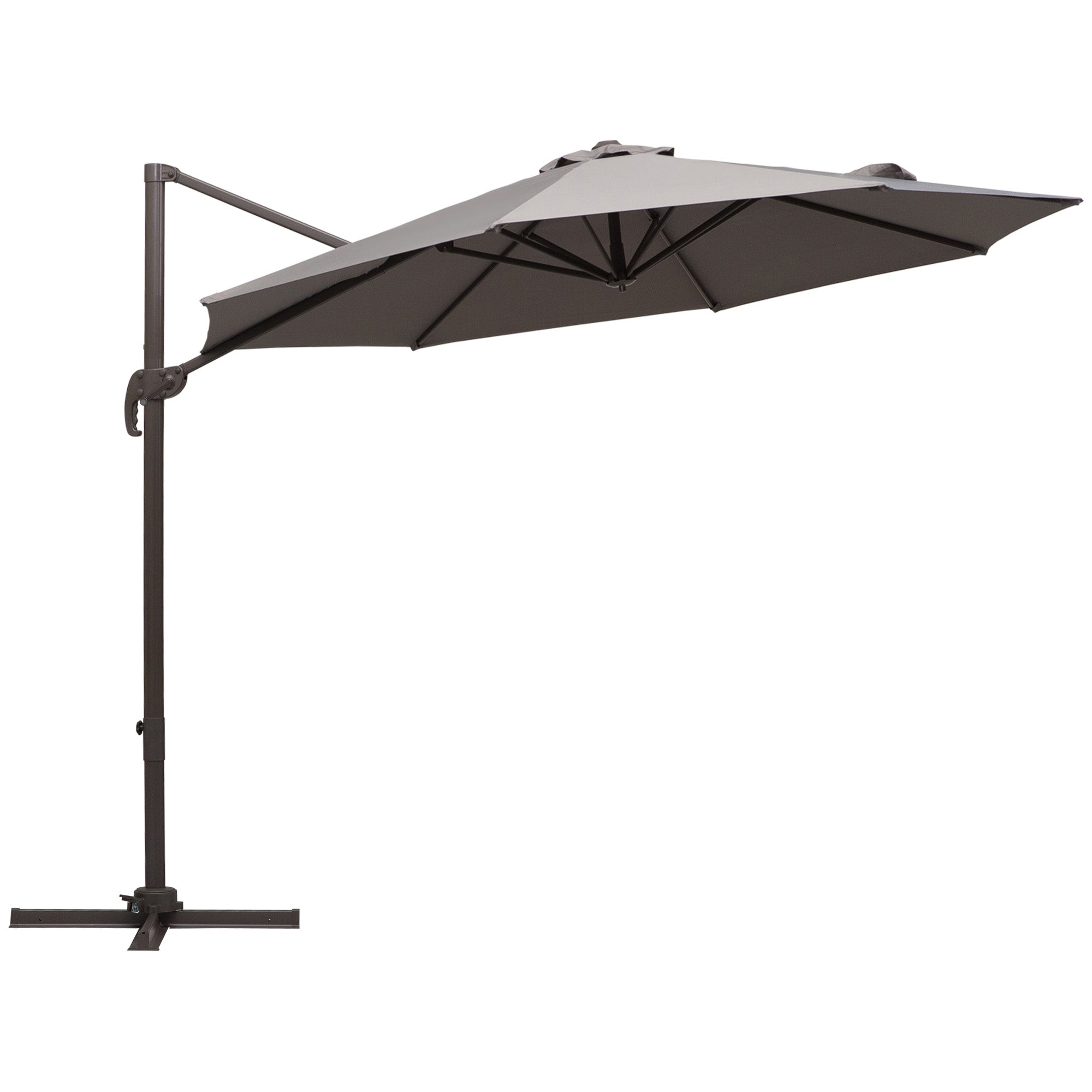 3 Metre Cantilever Patio Umbrella with 360 Degree Rotation - Grey