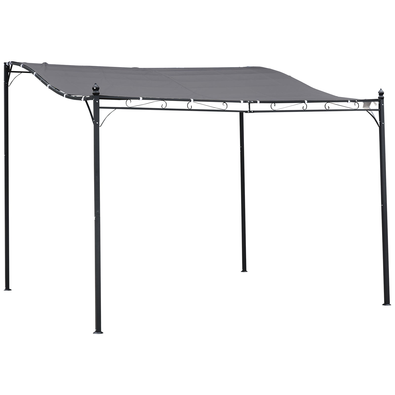 Freestanding Garden Gazebo Awning with Rust-Resistant Metal Frame - Grey