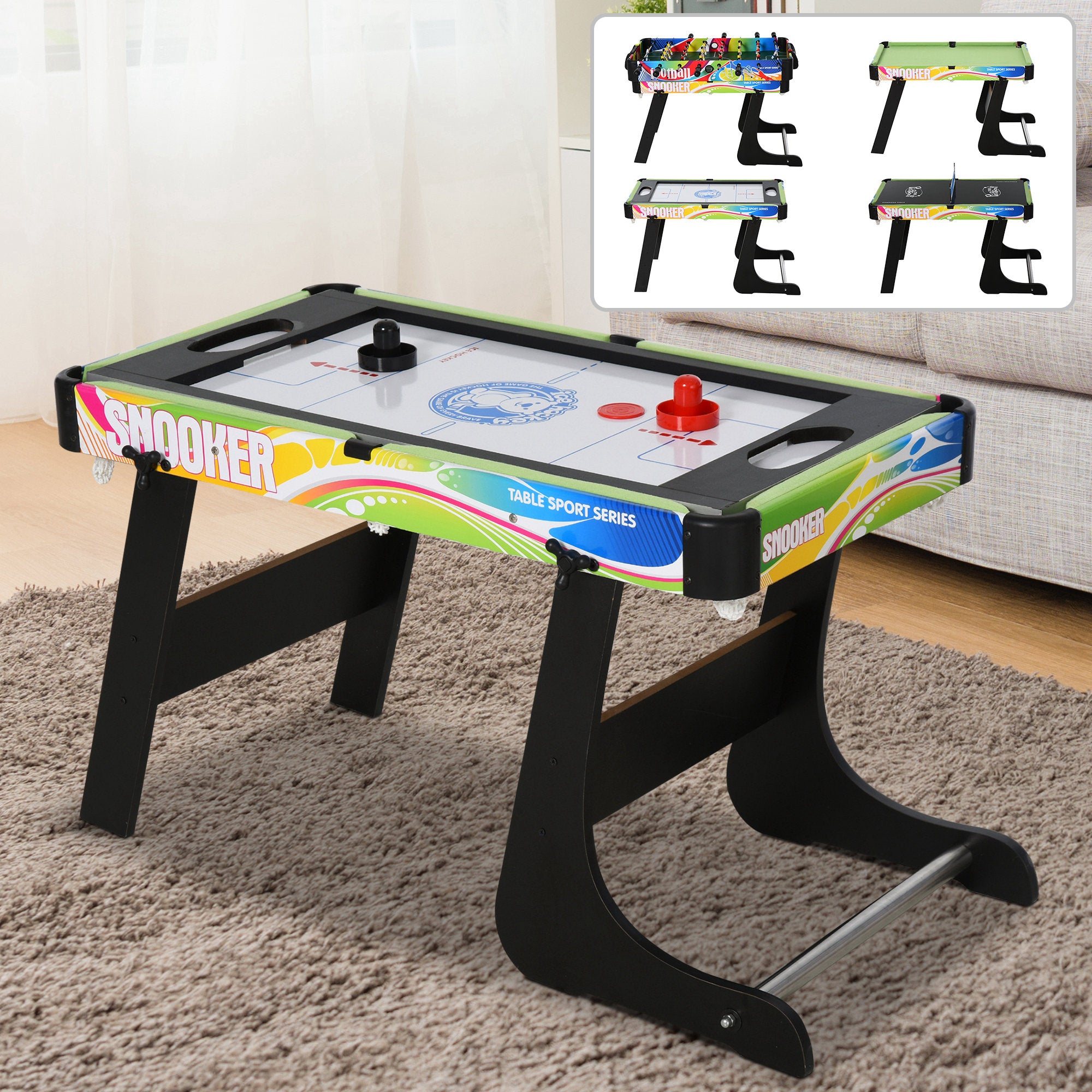 MDF 4-in-1 Indoor Multi Game Sports Table - Multicoloured
