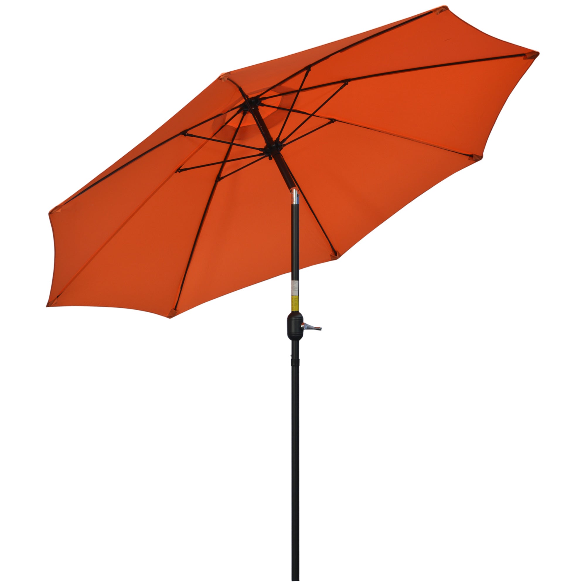 2.6 Metre Patio Parasol with Tilt and Crank Aluminium Frame - Orange