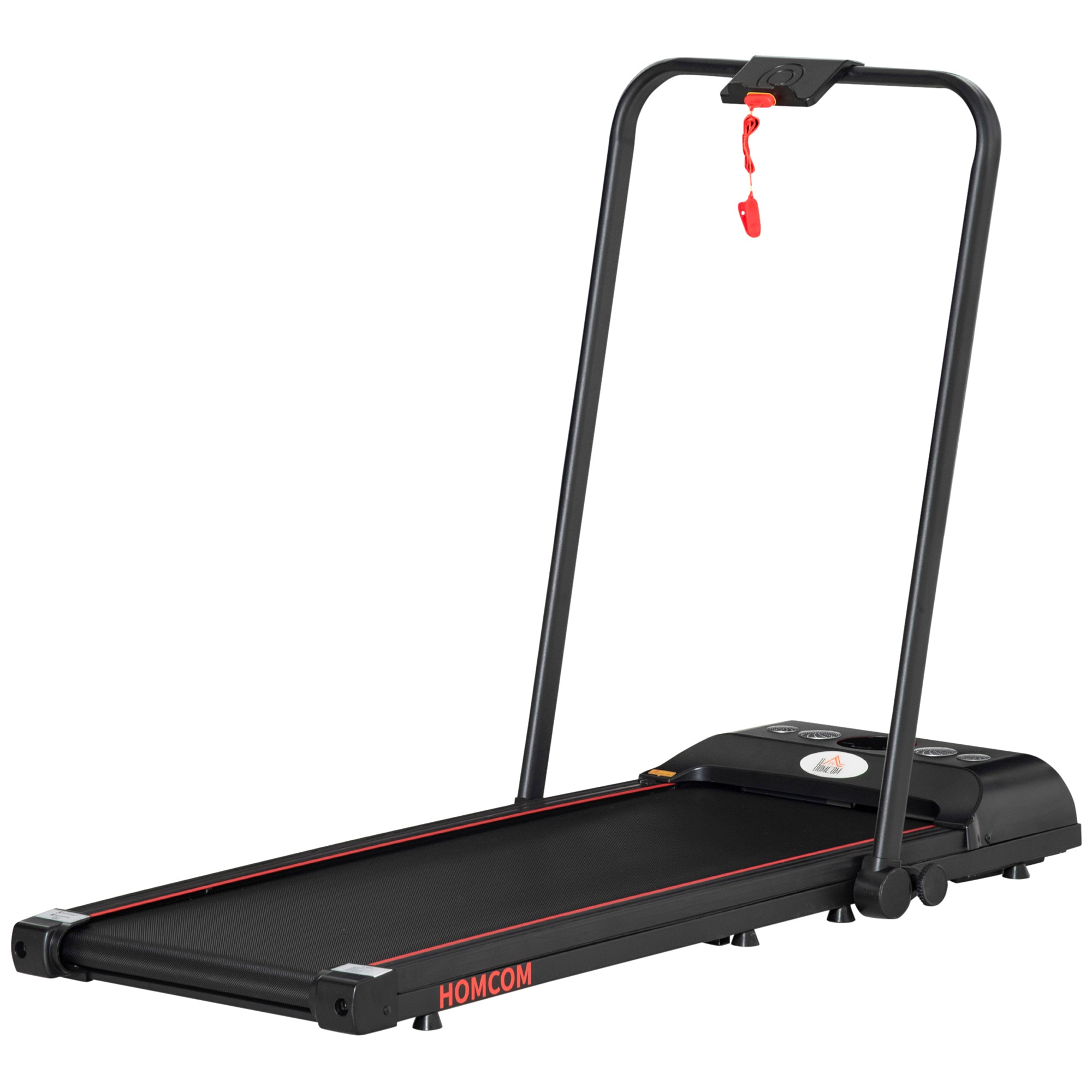 Compact Folding Walking Treadmill with LED Display and Bluetooth Connectivity - Black
