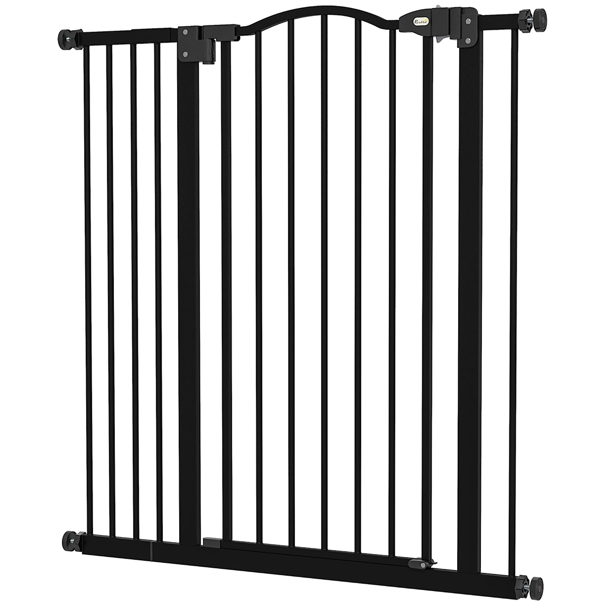 Metal Folding Pet Safety Gate with Double Locking System - Black