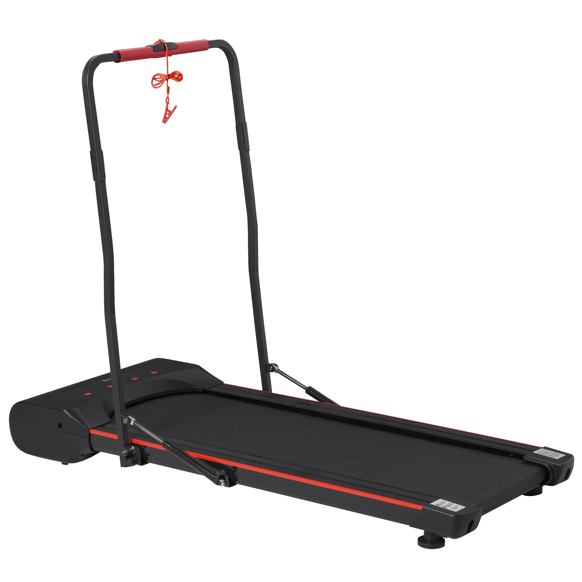 Foldable Walking Treadmill with LED Display and Remote Control - Black