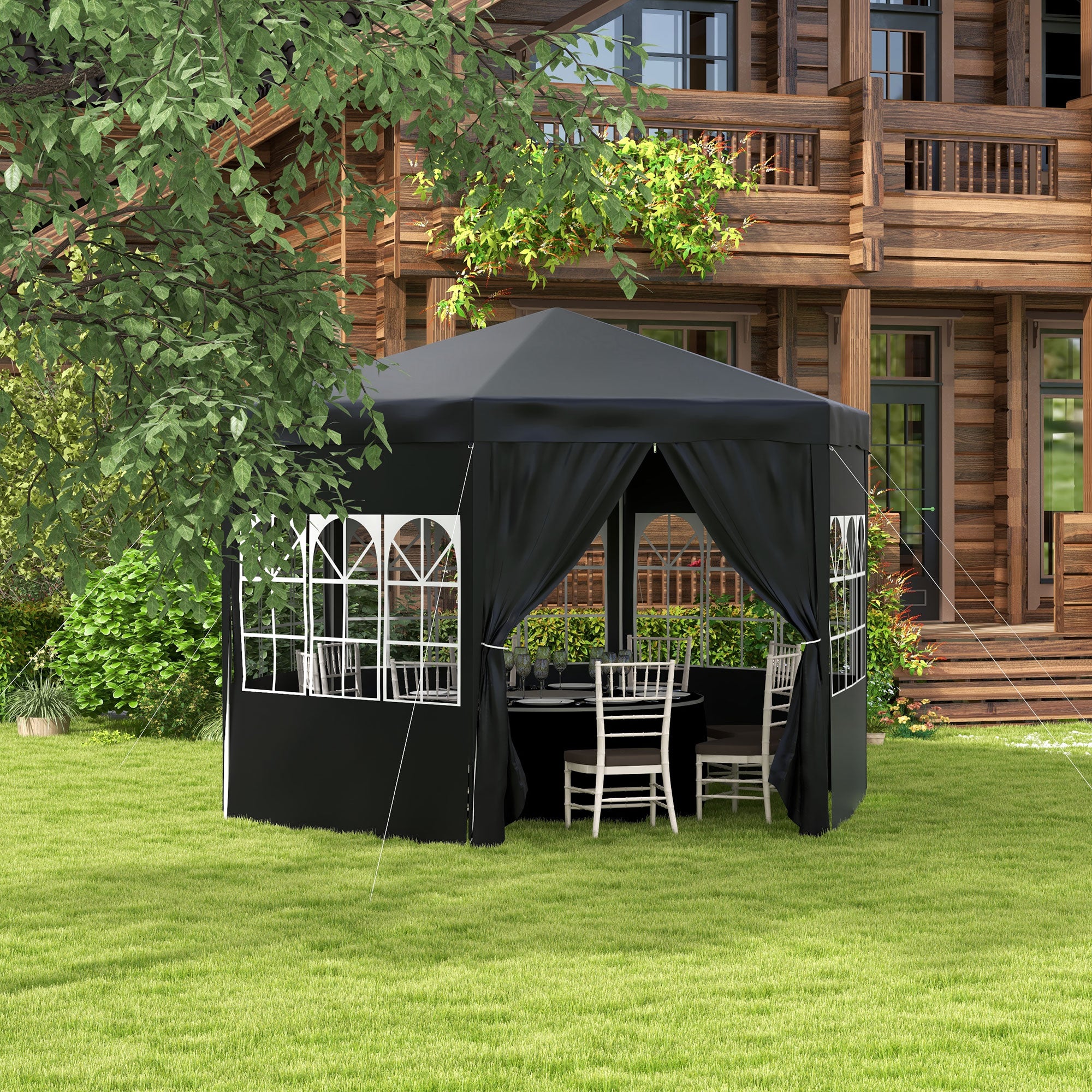 4 Metre Waterproof Party Tent with Removable Side Walls - White