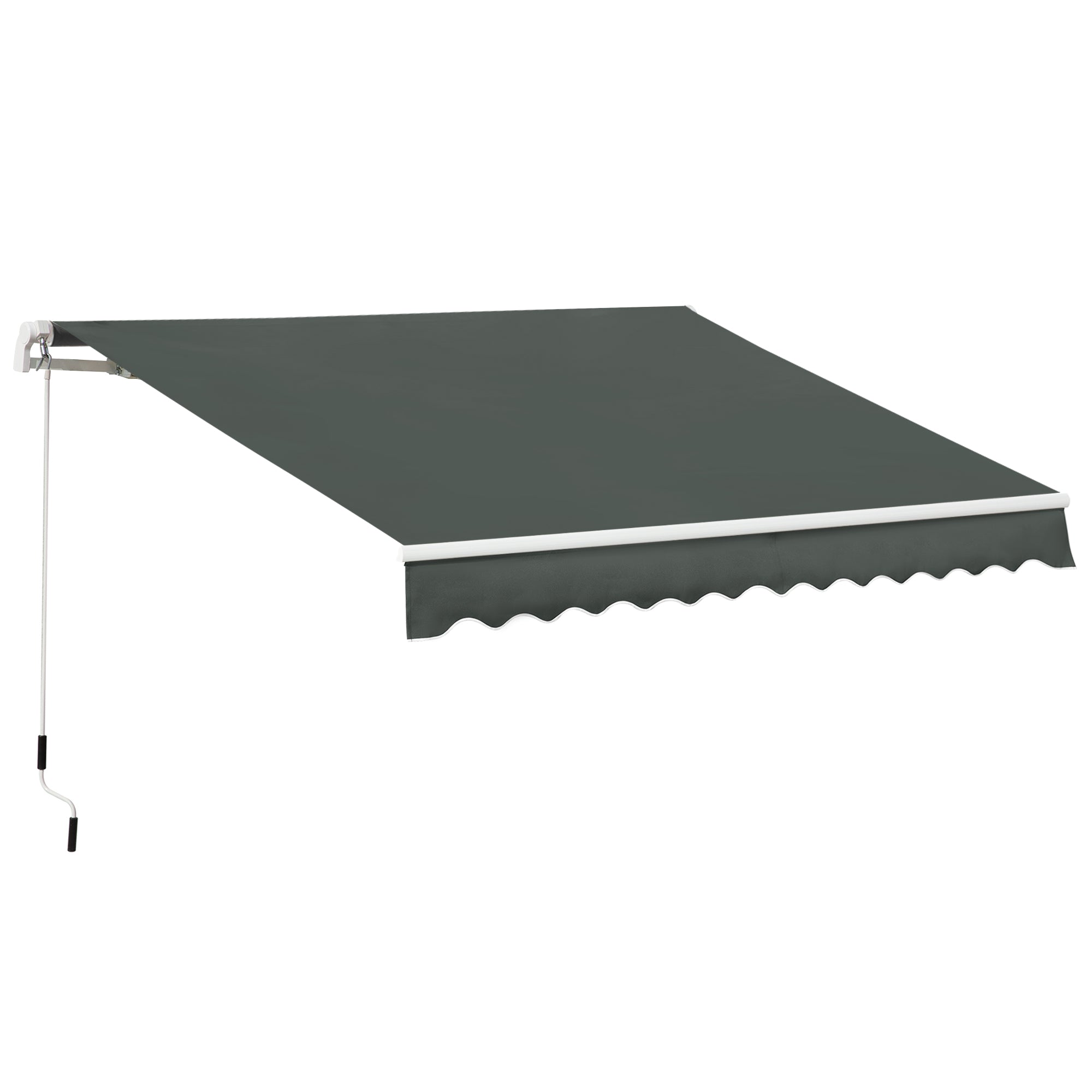 Retractable Manual Awning Canopy - Water Resistant Polyester Grey