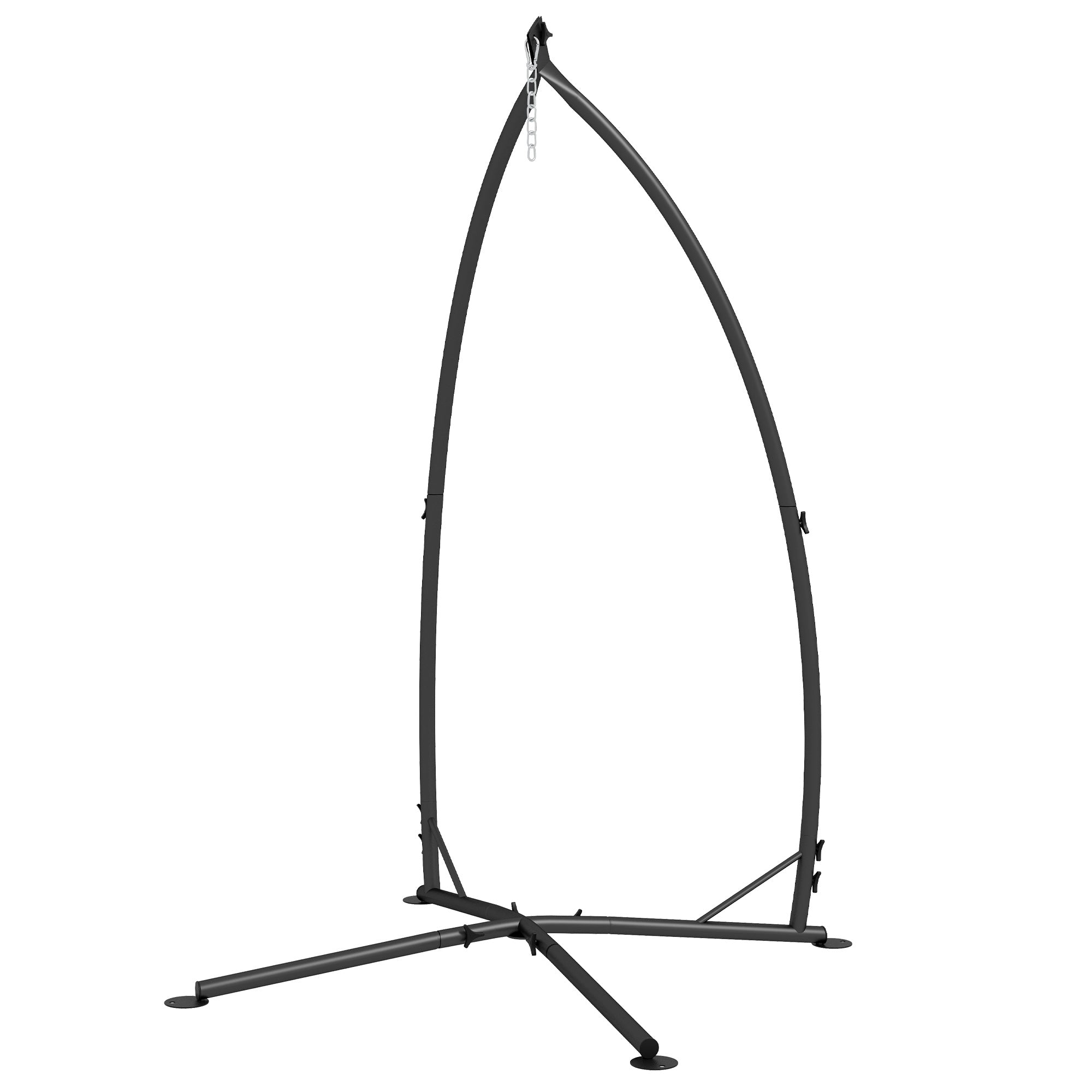 Heavy Duty Metal Hammock Chair Stand with Chain - Black