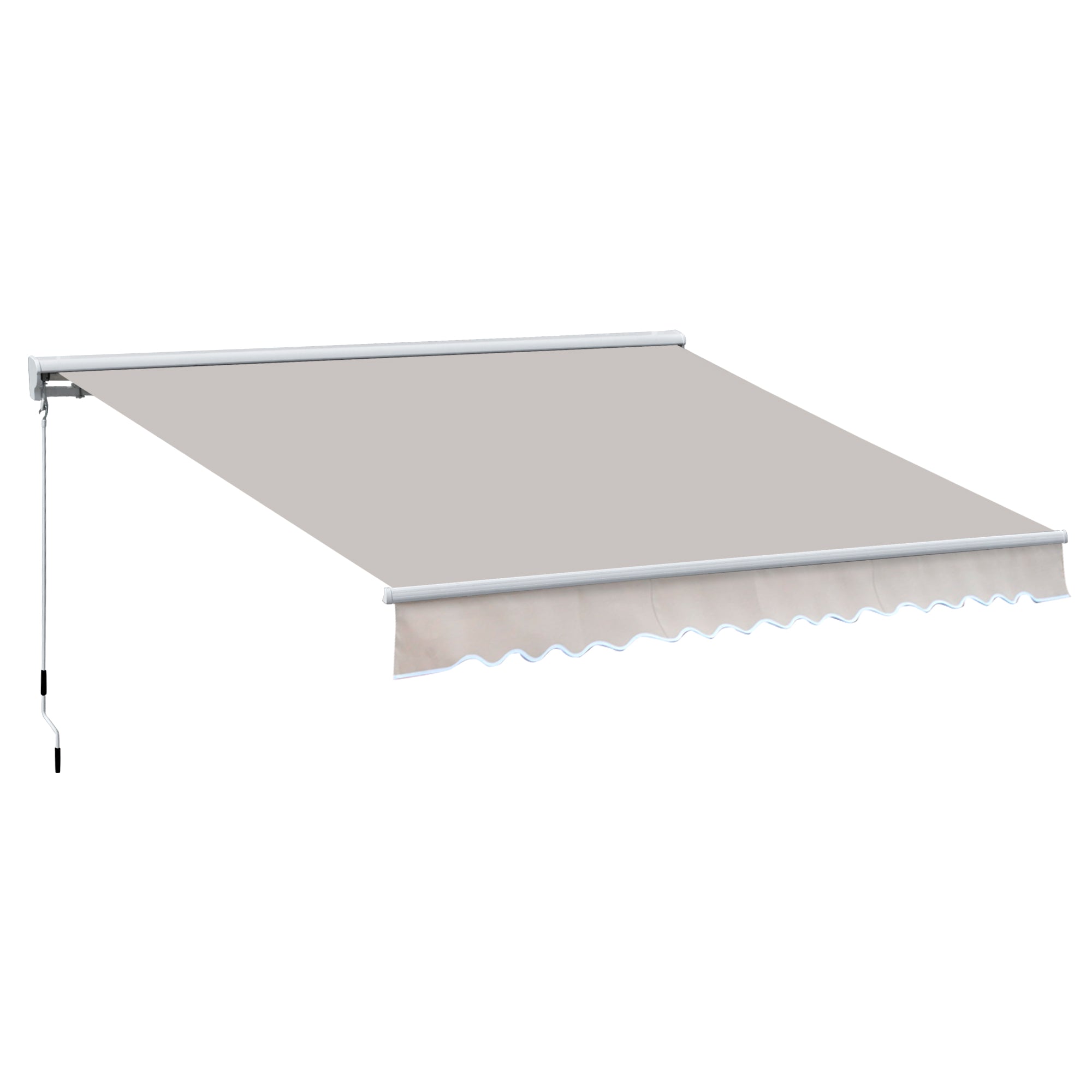 Electric Retractable Awning Set with UV Protection - Cream White