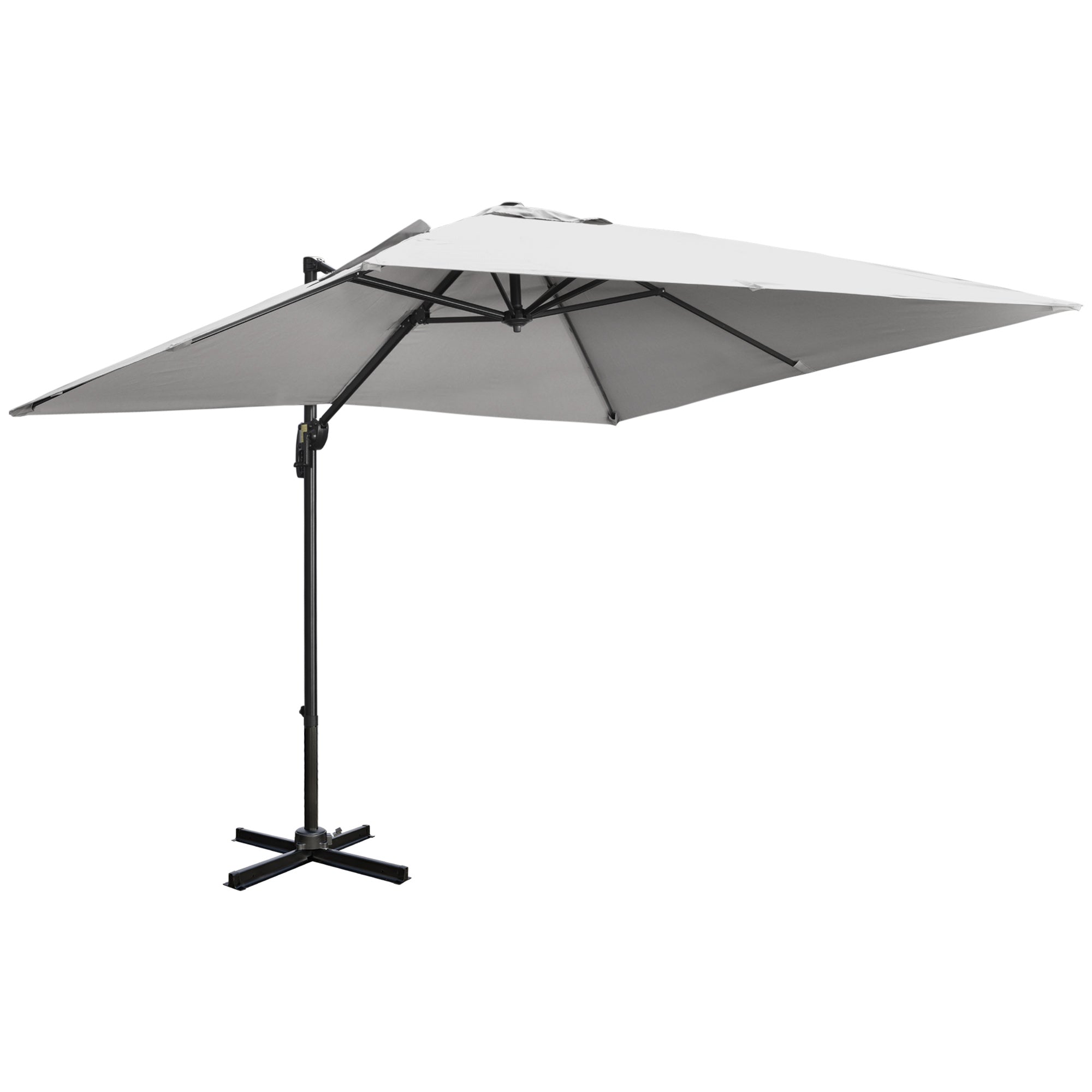 2.7 Metre Aluminium Frame Cantilever Parasol with Grey Canopy - Grey