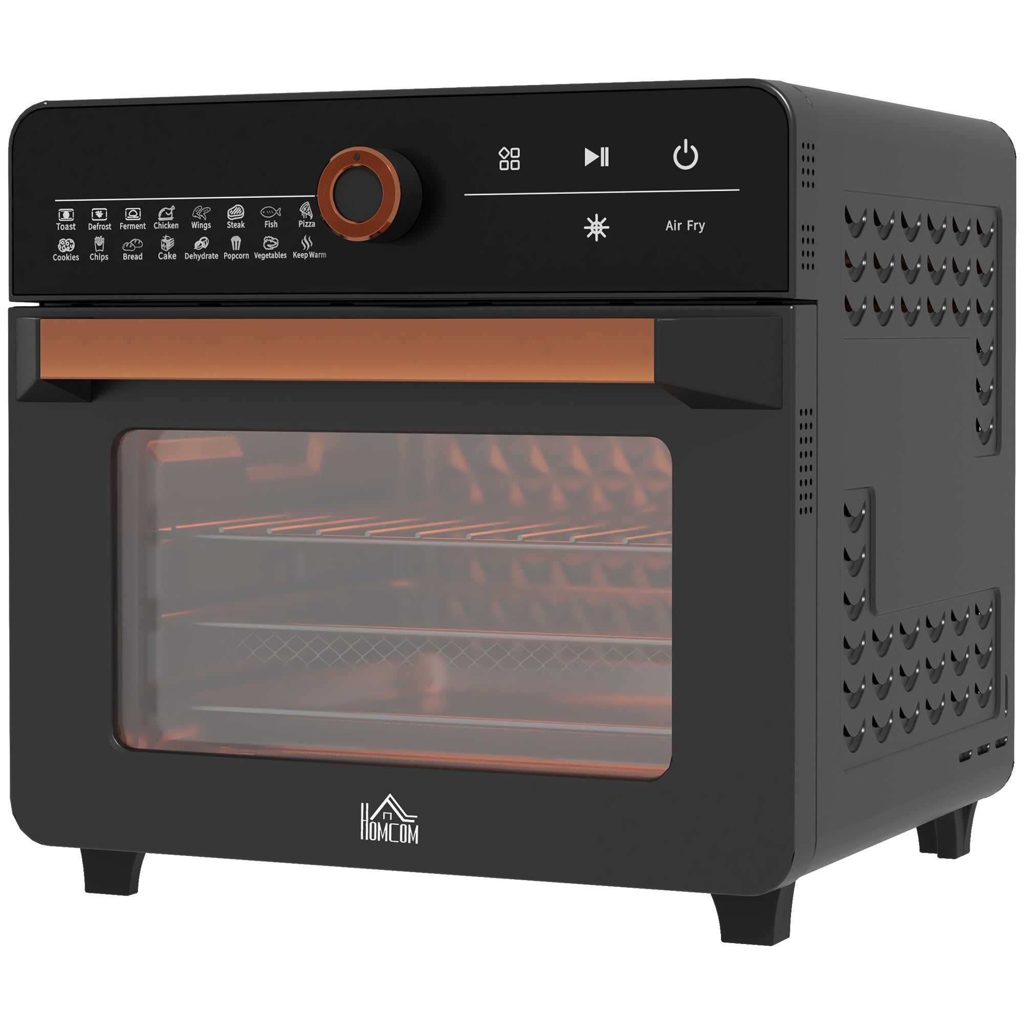 20L Air Fryer Oven with 17 Presets and Adjustable Temperature - Black