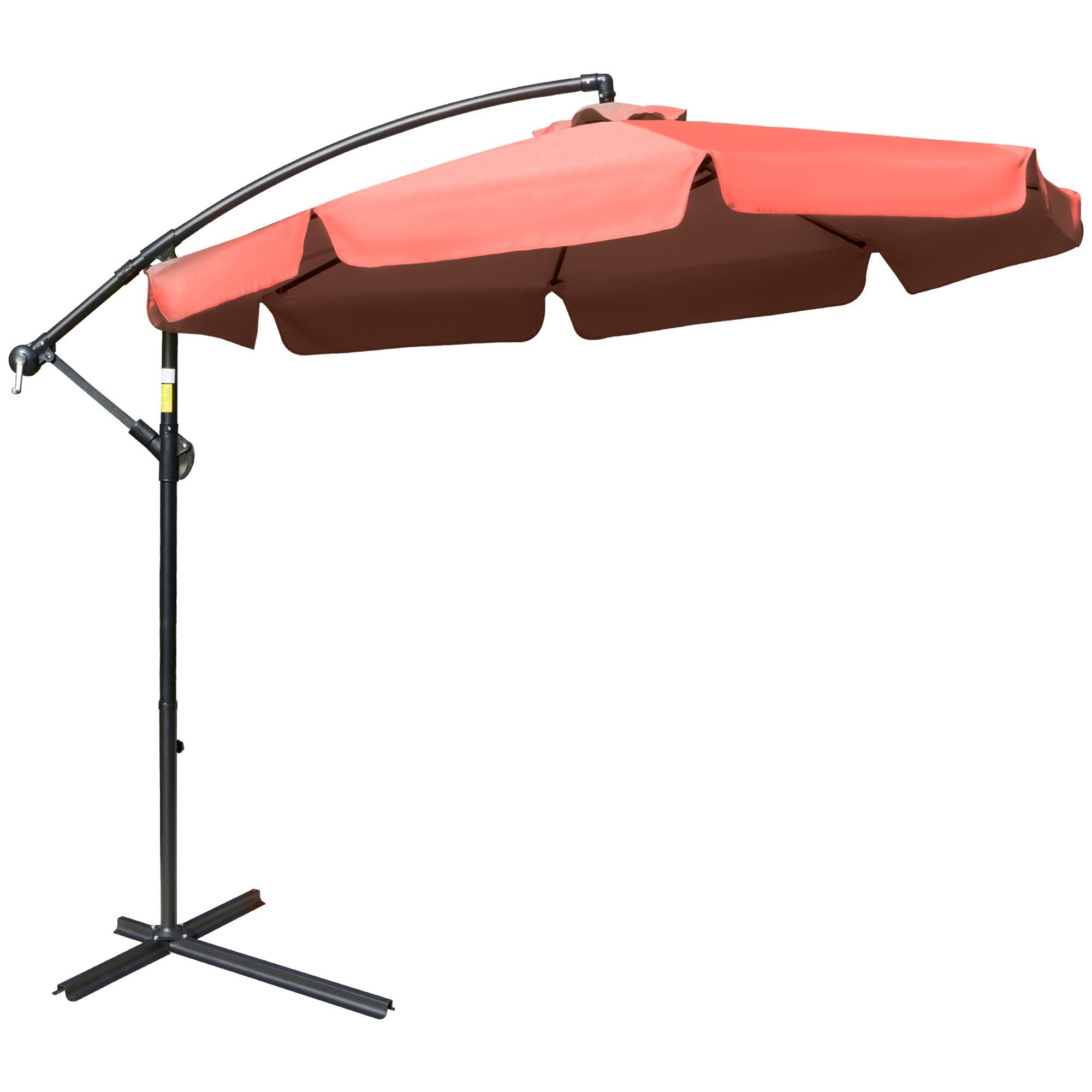 2.7m Cantilever Garden Banana Parasol with Crank Handle - Wine Red