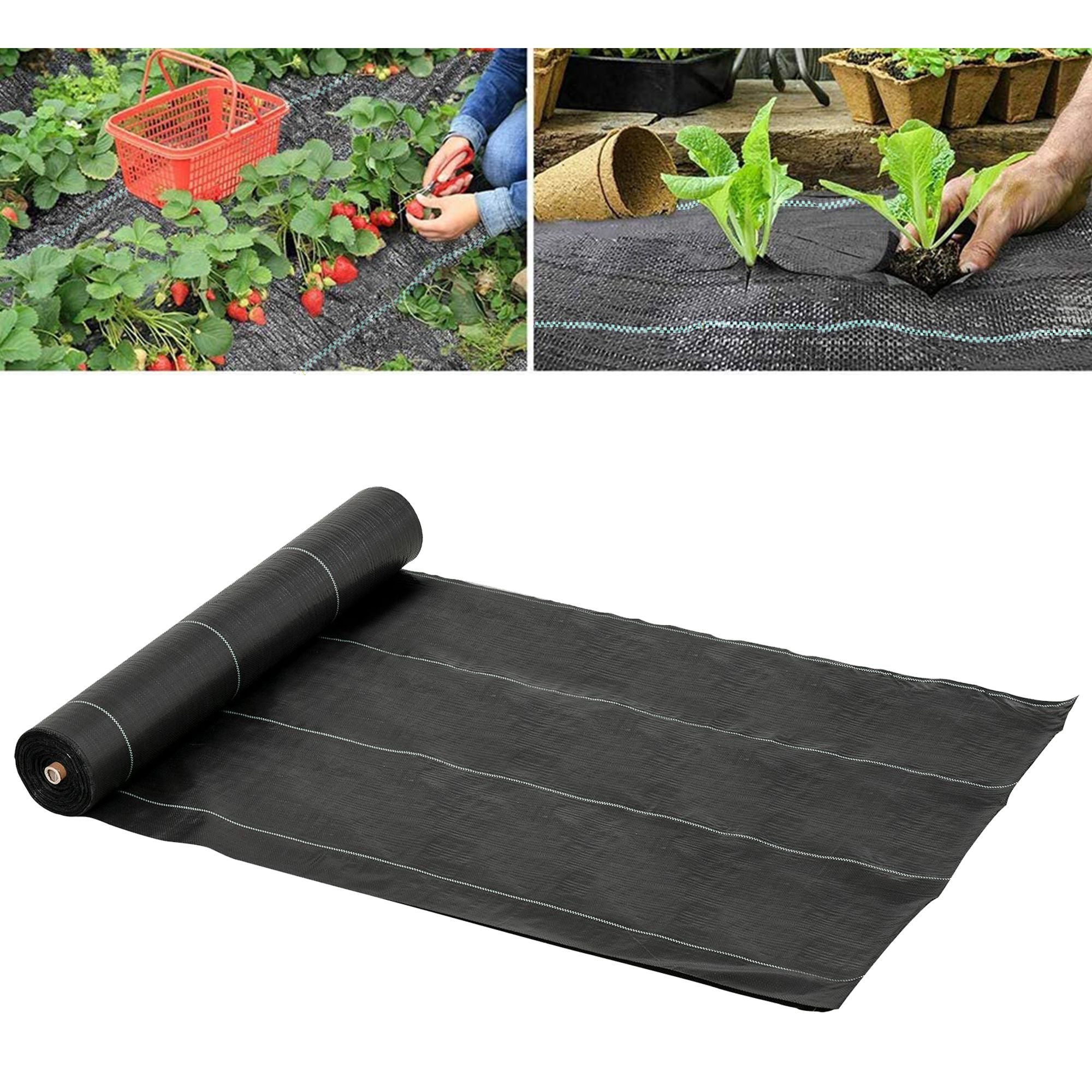 Set of 2 Premium Weed Barrier Fabric 50m - Durable Heavy-Duty Gardening Mat