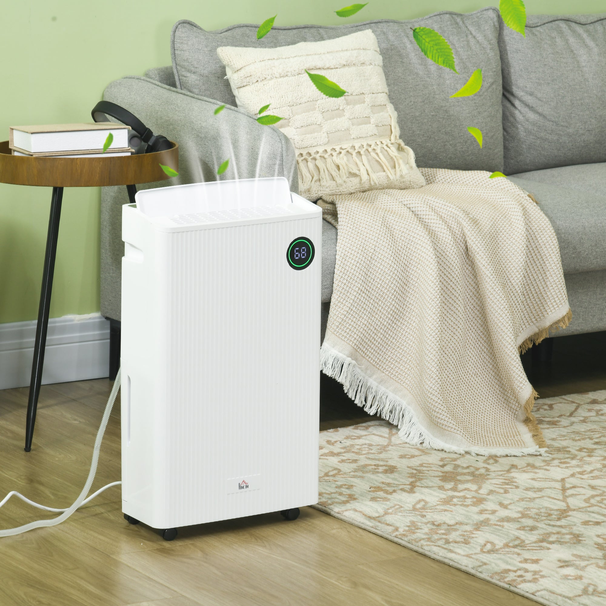 5500mL Portable Dehumidifier with Air Purifier and Timer - White
