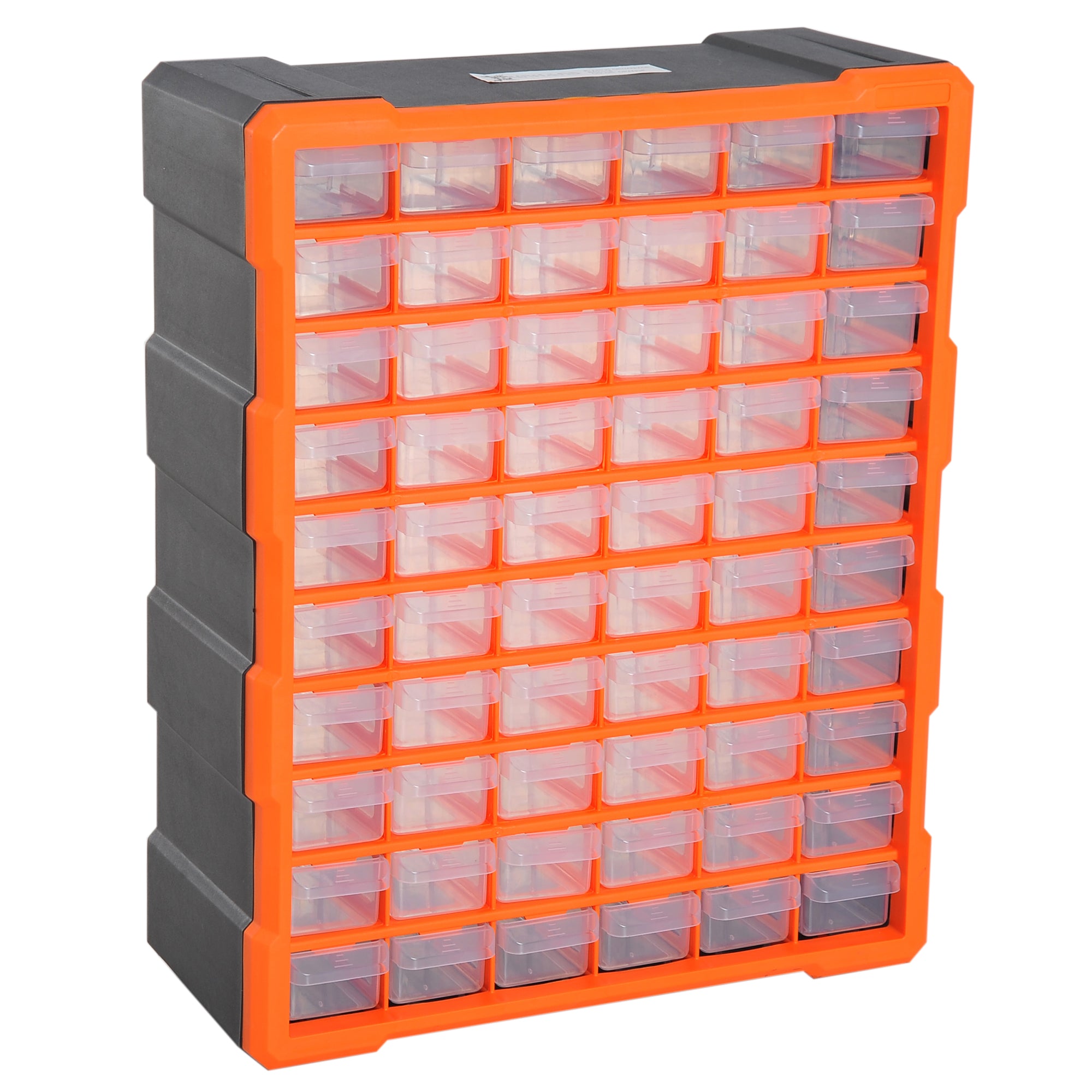 60 Drawer Wall Mount Parts Organizer Storage Cabinet for Nuts Bolts Tools - Orange
