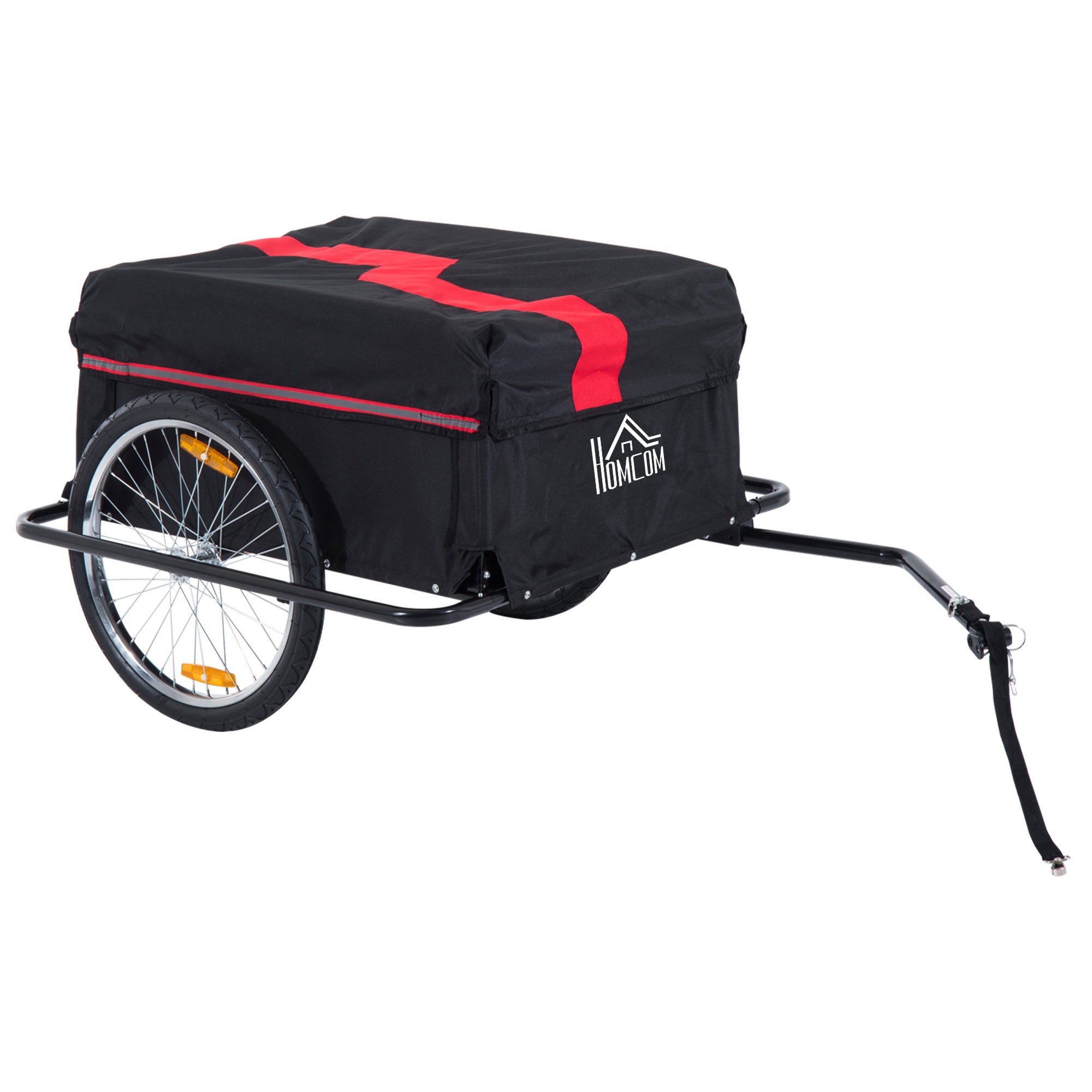 Bike Cargo Trailer with Removable Cover - Red/Black