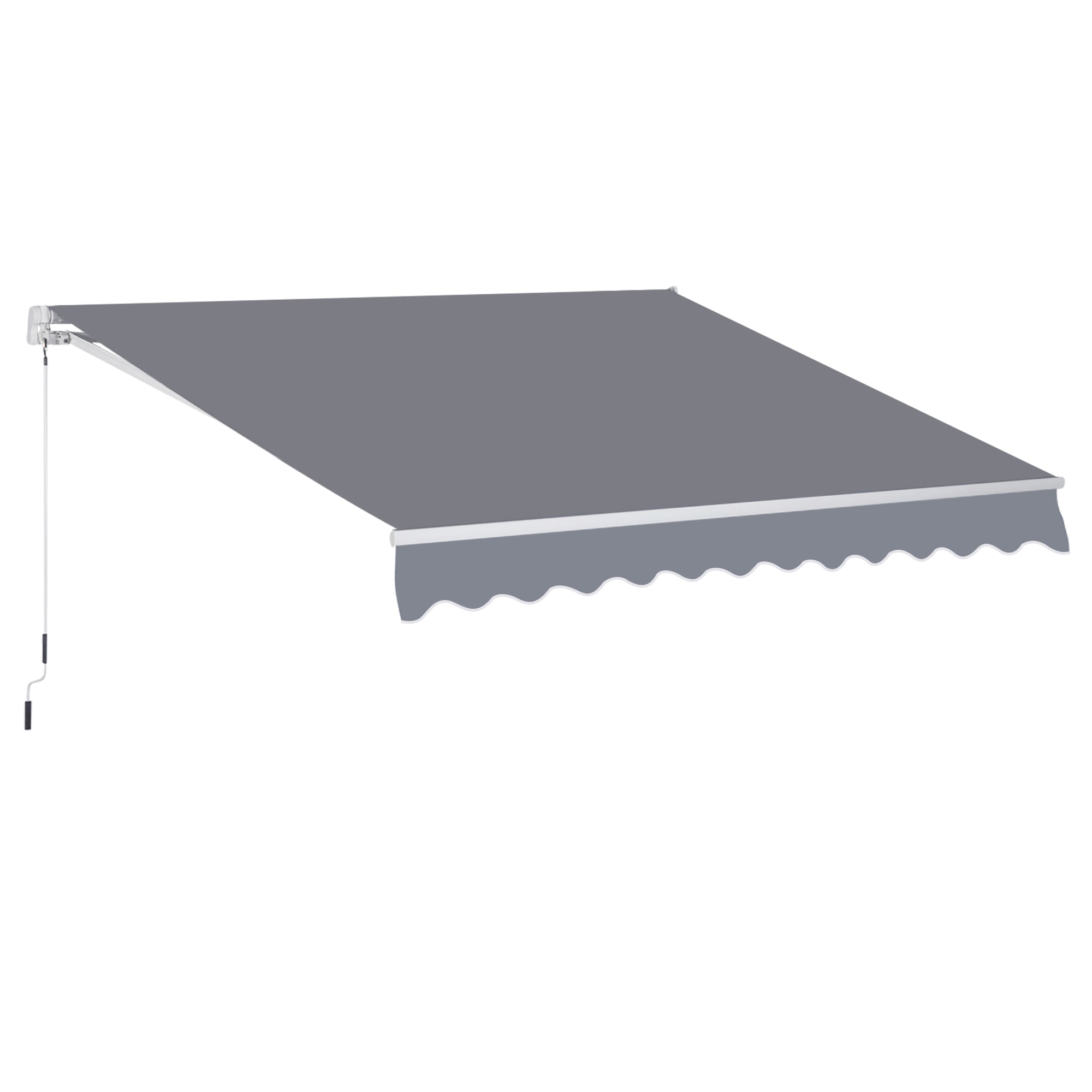 Retractable Manual Garden Awning Canopy Shelter 295x250 cm - Grey