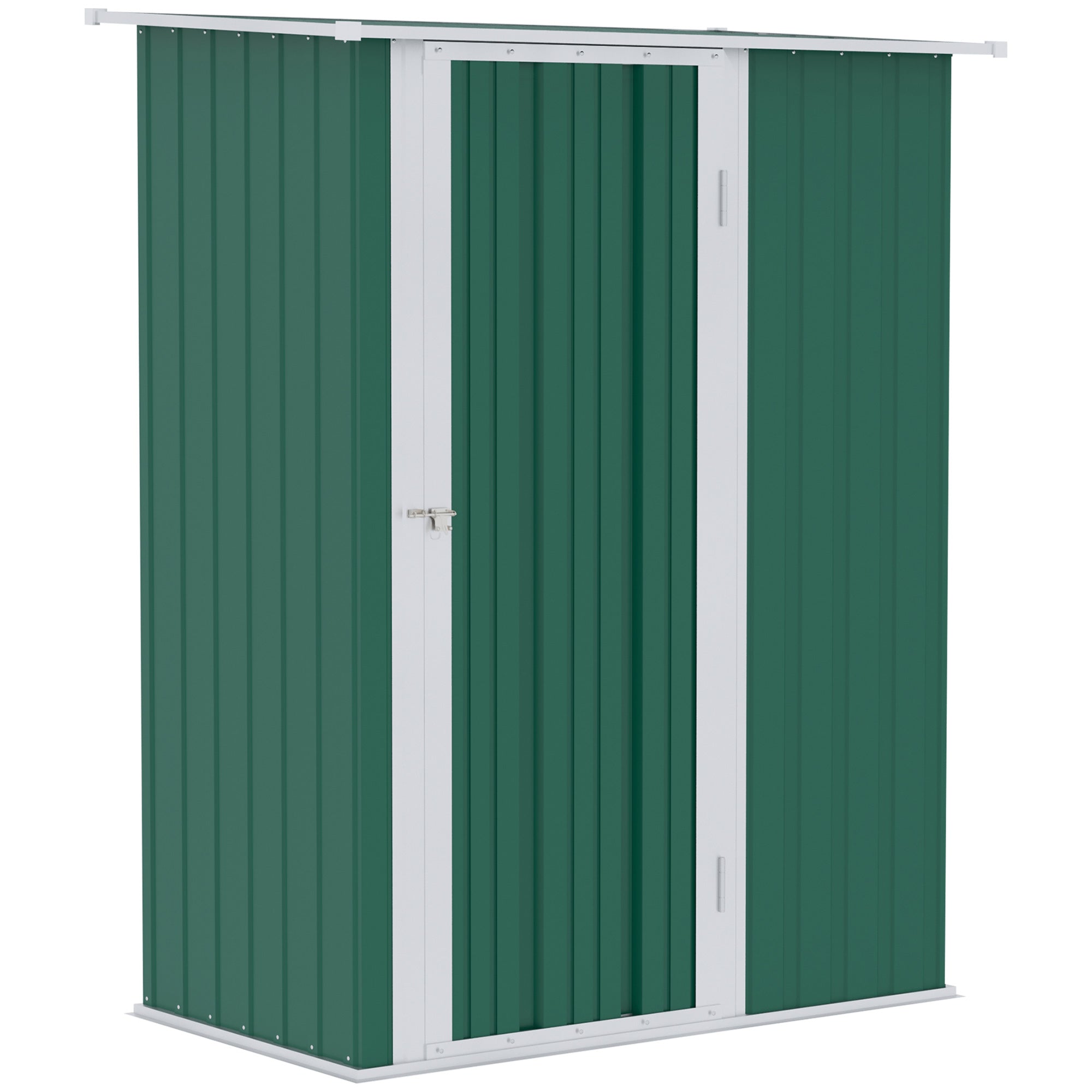 4.7ft Steel Garden Storage Shed with Weather-Resistant Paint Green
