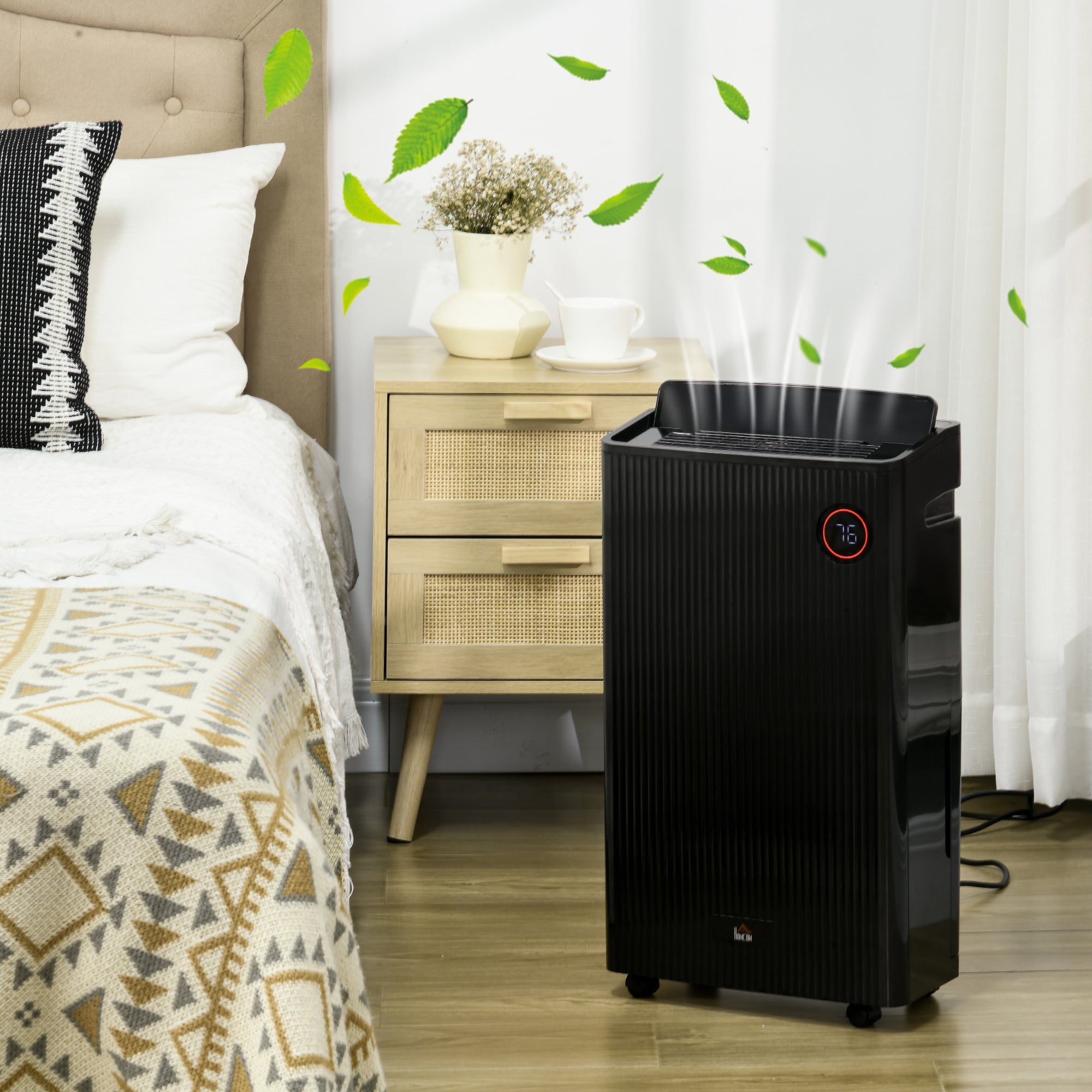 5500mL Portable Dehumidifier with Air Purifier and Timer - Black