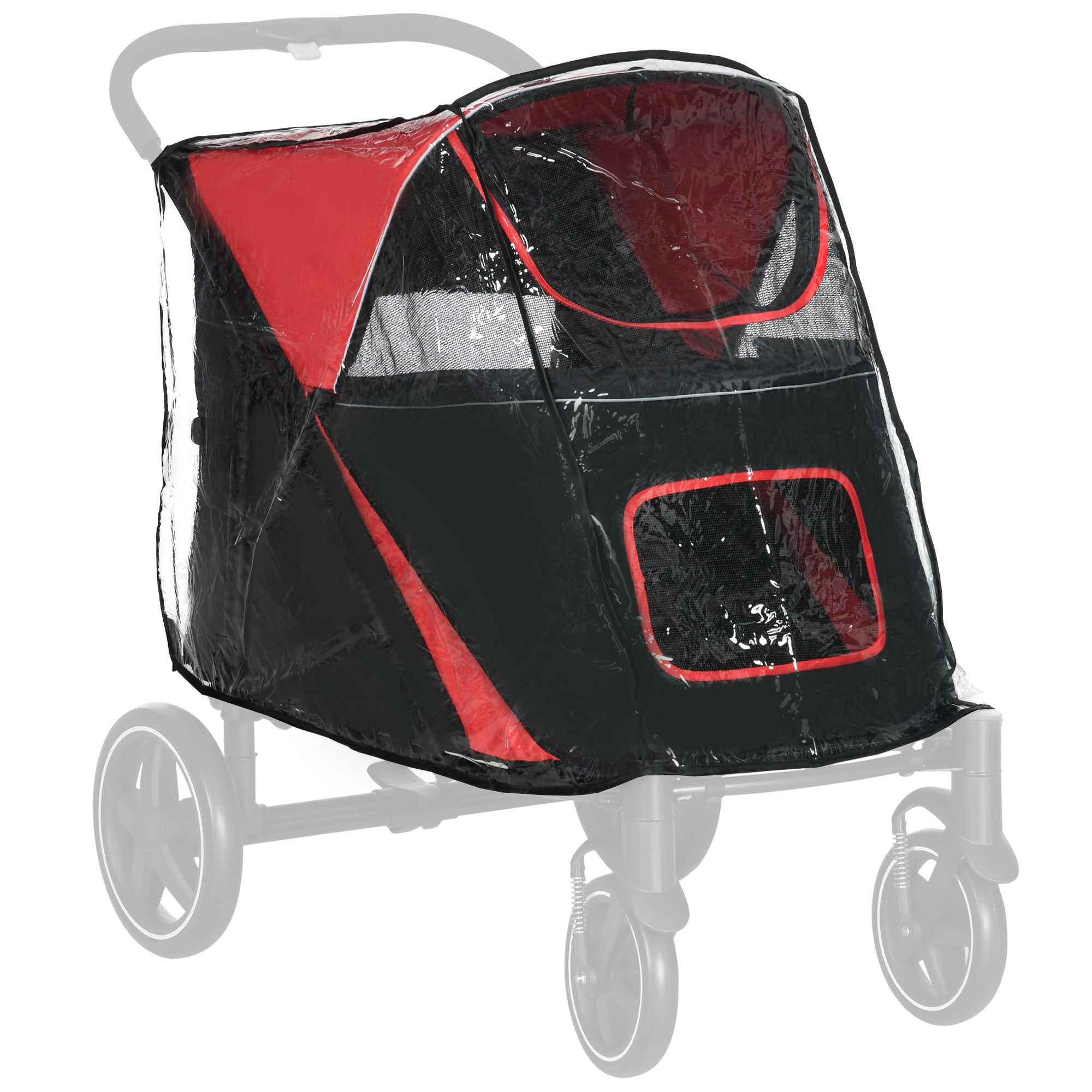 Dog Stroller Rain Cover for Large Medium Dogs with Rear Entry - Transparent