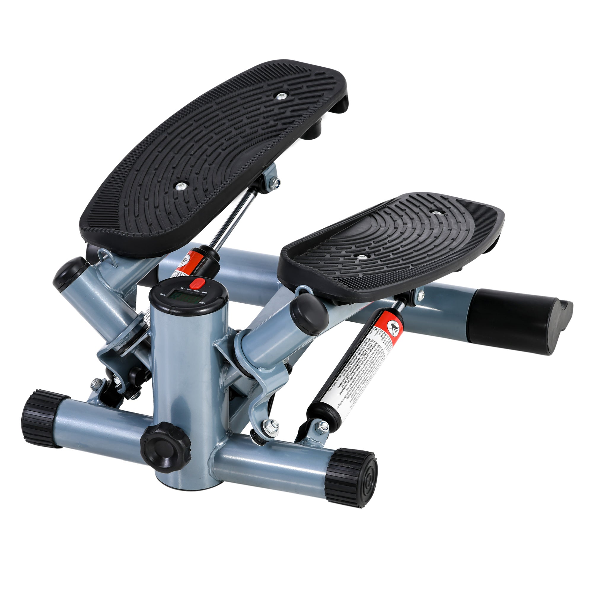 Mini Stepper with Arm Cords and LCD Monitor - Black/Silver Grey