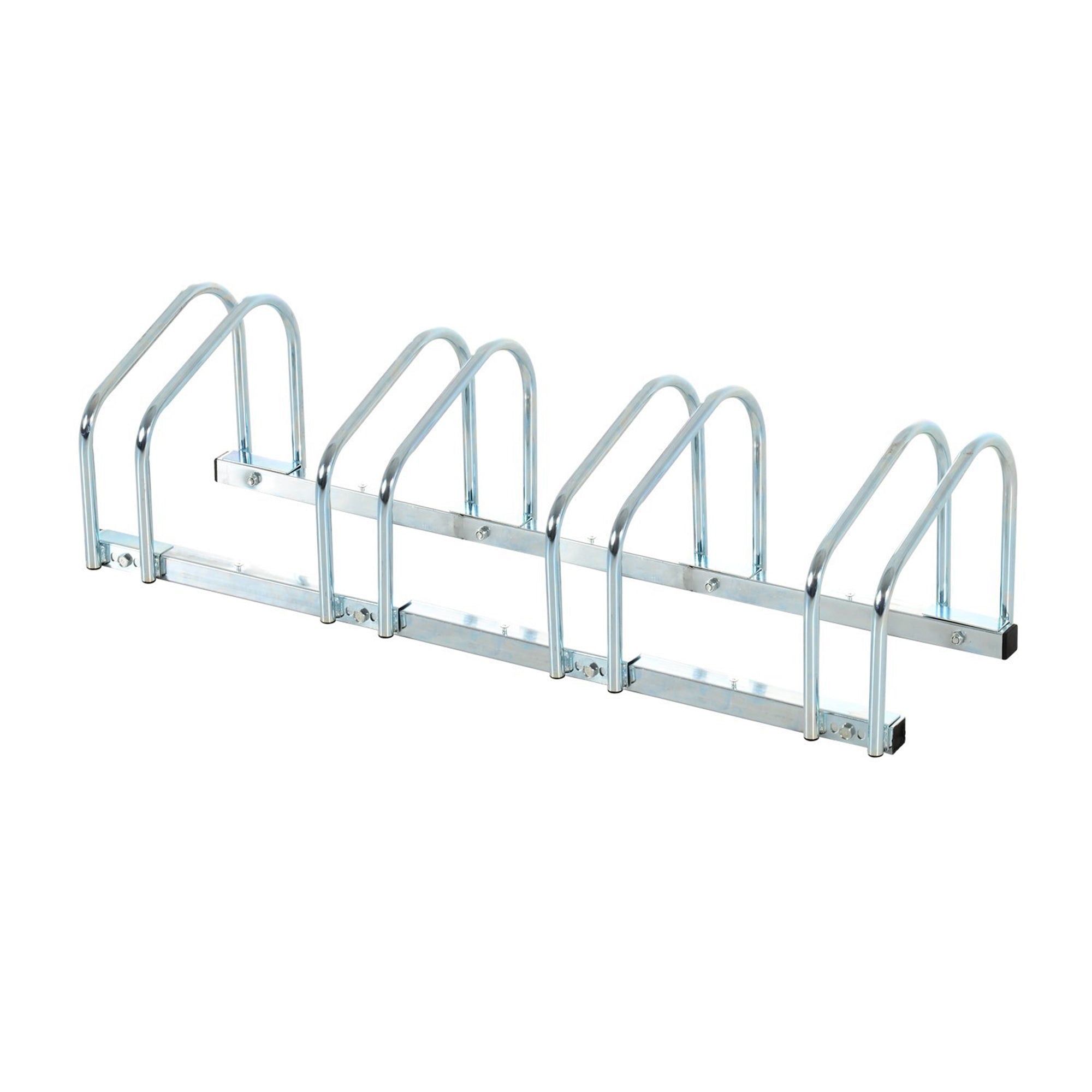 Bike Stand Parking Rack Floor or Wall Mount Bicycle Cycle Storage Locking Stand (4 Racks, Silver)