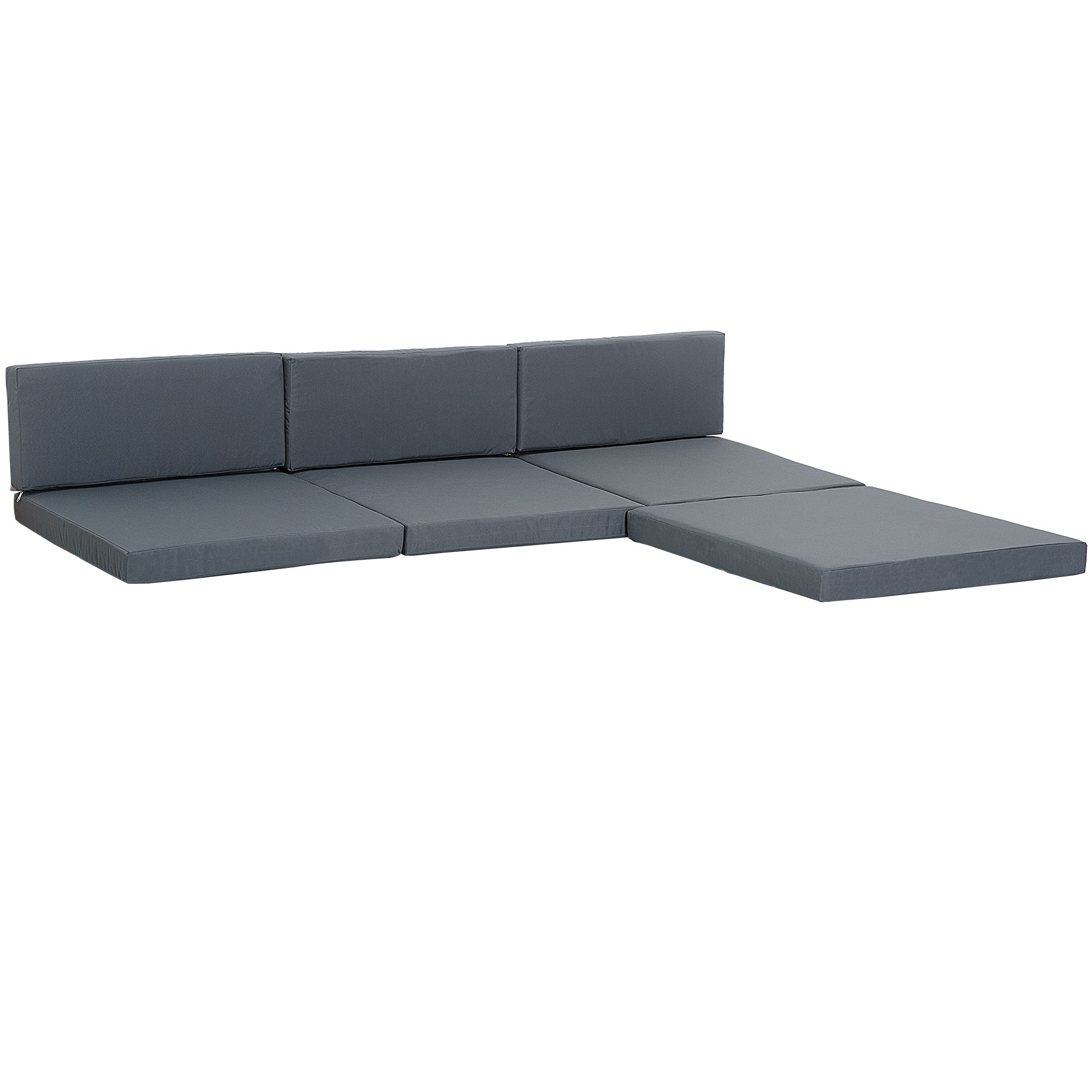 7 Piece Outdoor Cushion Pad Set for Rattan Furniture - Grey