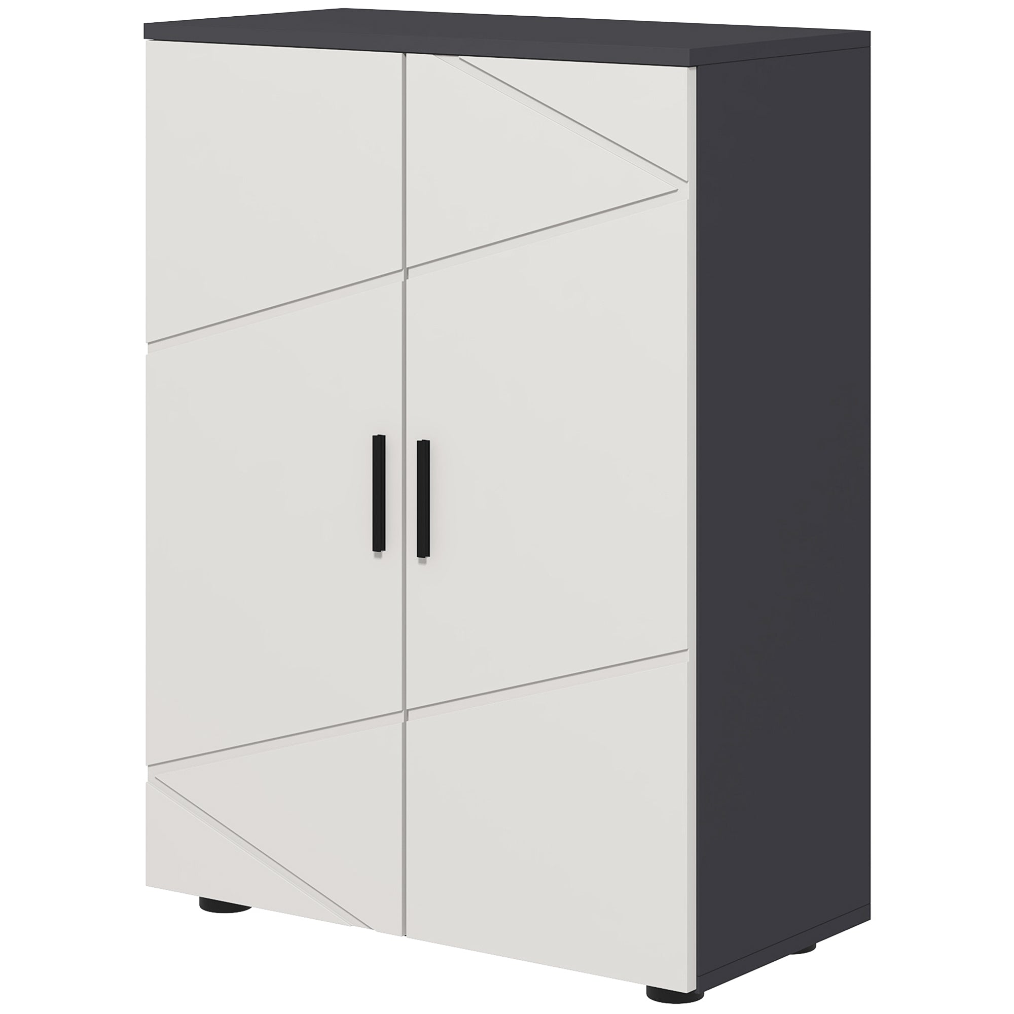 Small Bathroom Storage Cabinet with Adjustable Shelves - Grey