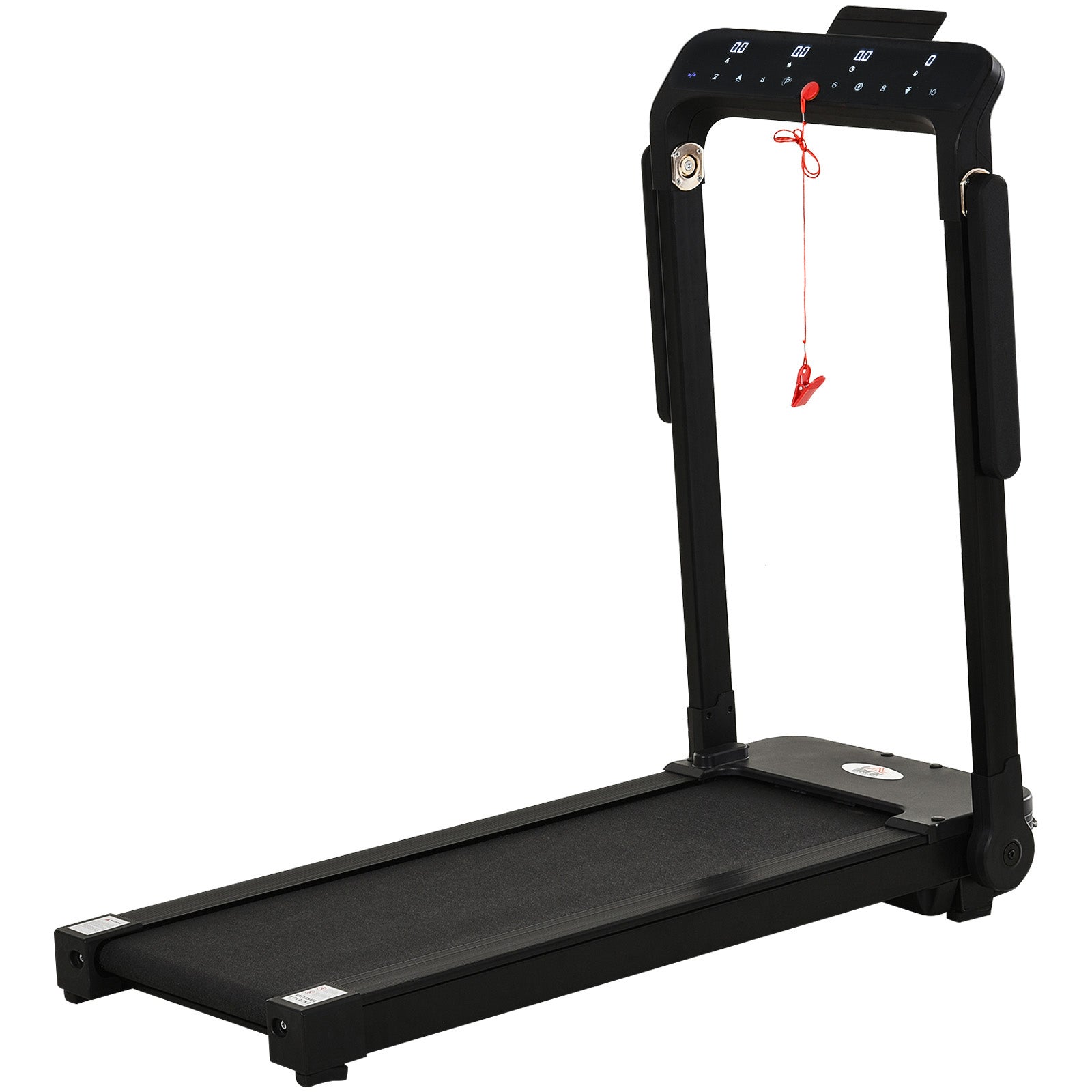 1 Piece Foldable Motorised Treadmill 600W with LCD Monitor Black