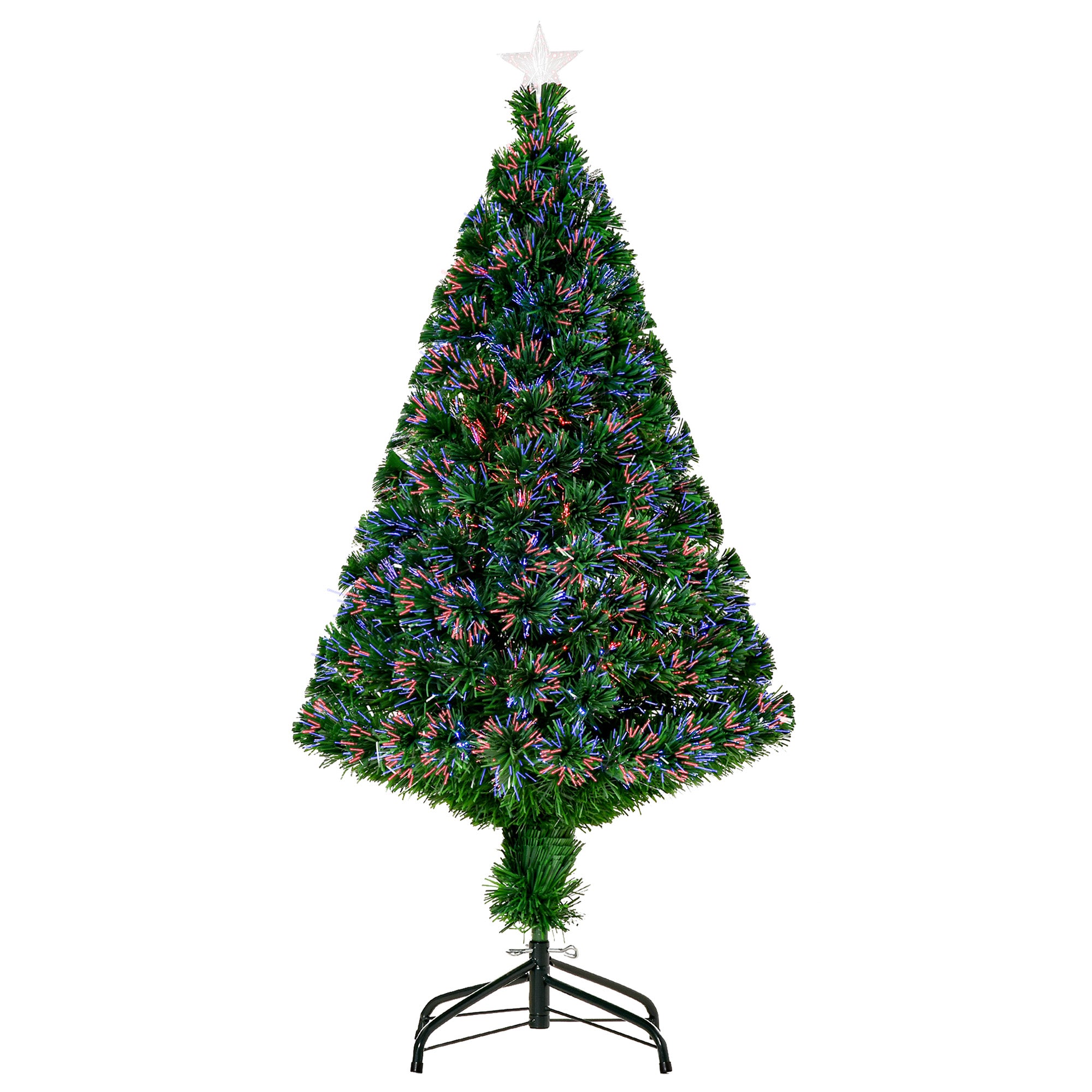 Prelit 1.2m Artificial Christmas Tree with Metal Base - Green