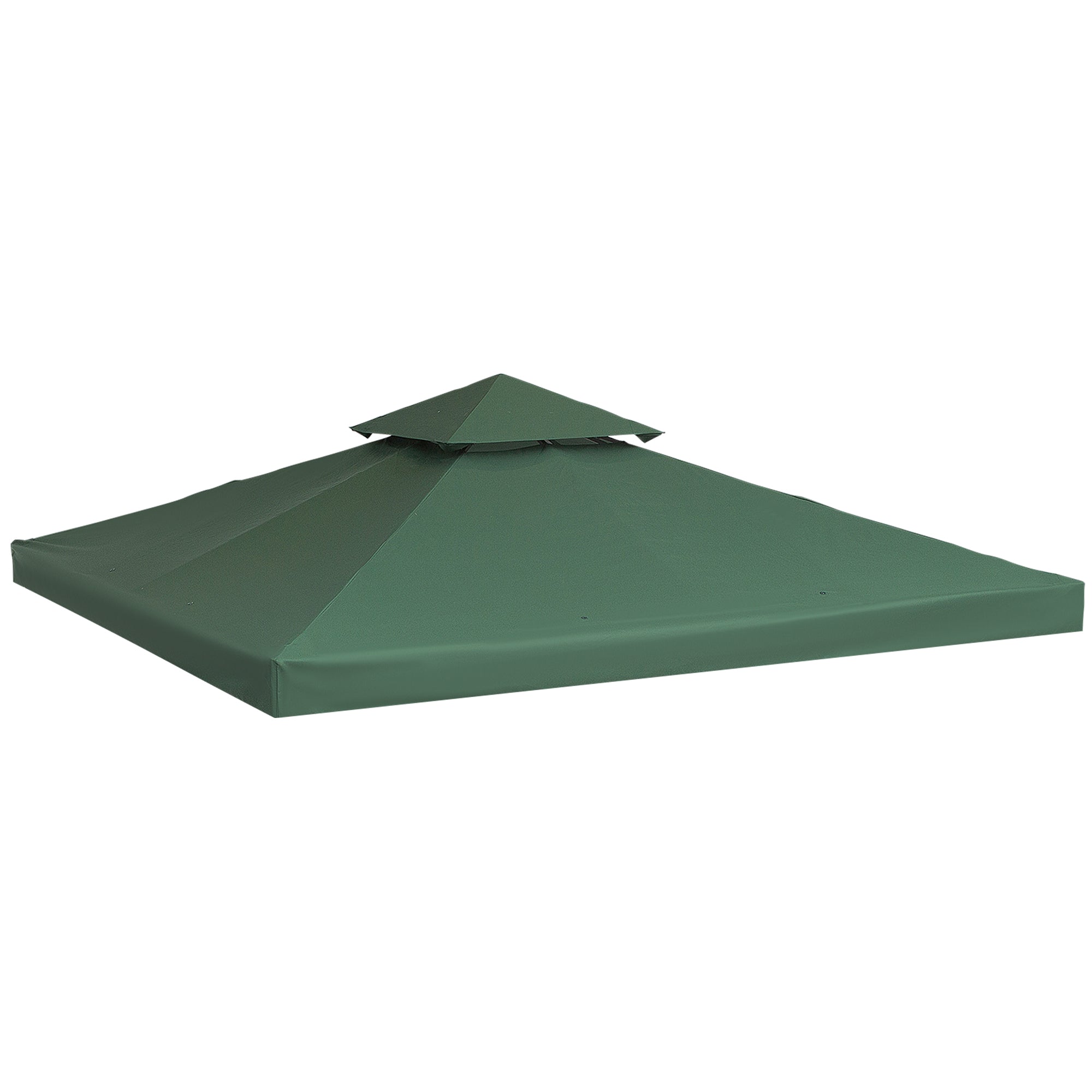 3 x 3 Metre Replacement Gazebo Canopy Double Tier UV Resistant - Dark Green
