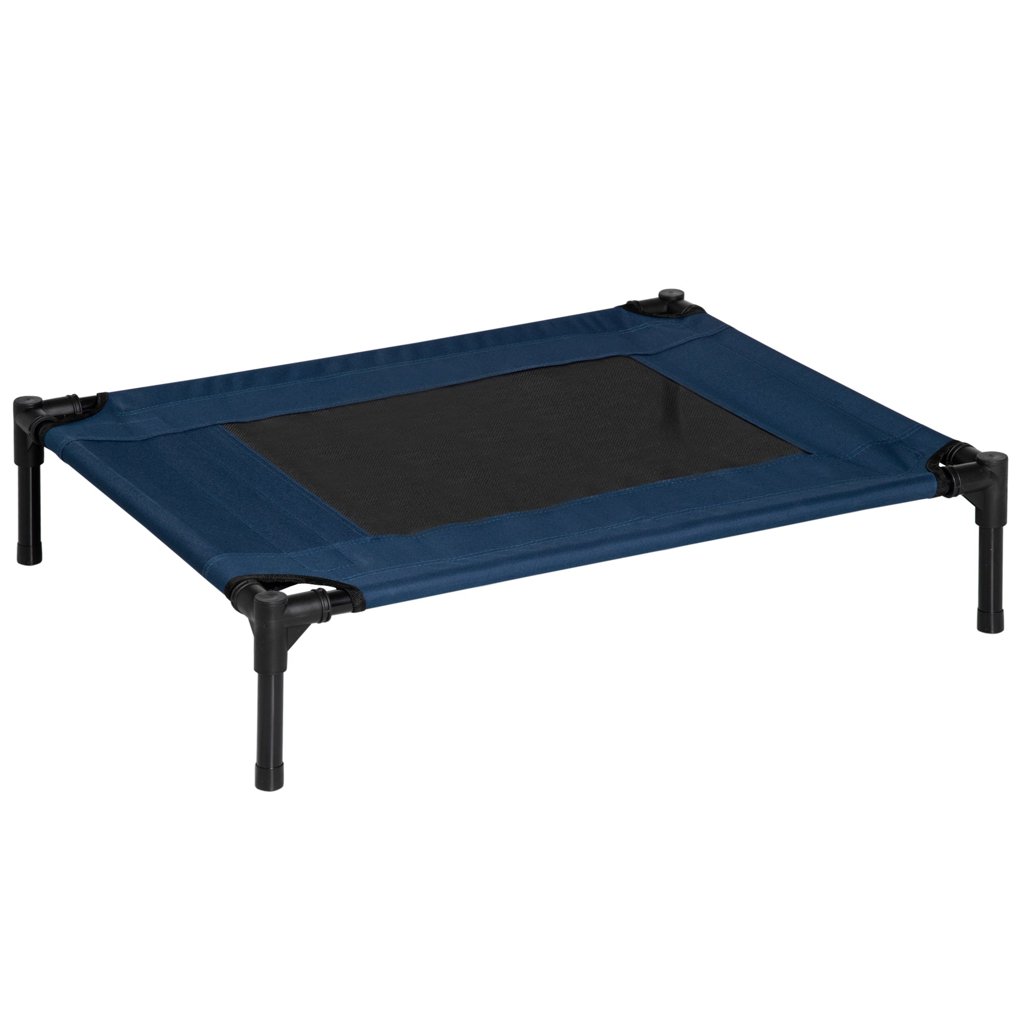 Medium Elevated Dog Cat Pet Cot Bed Portable Camping Basket - Blue