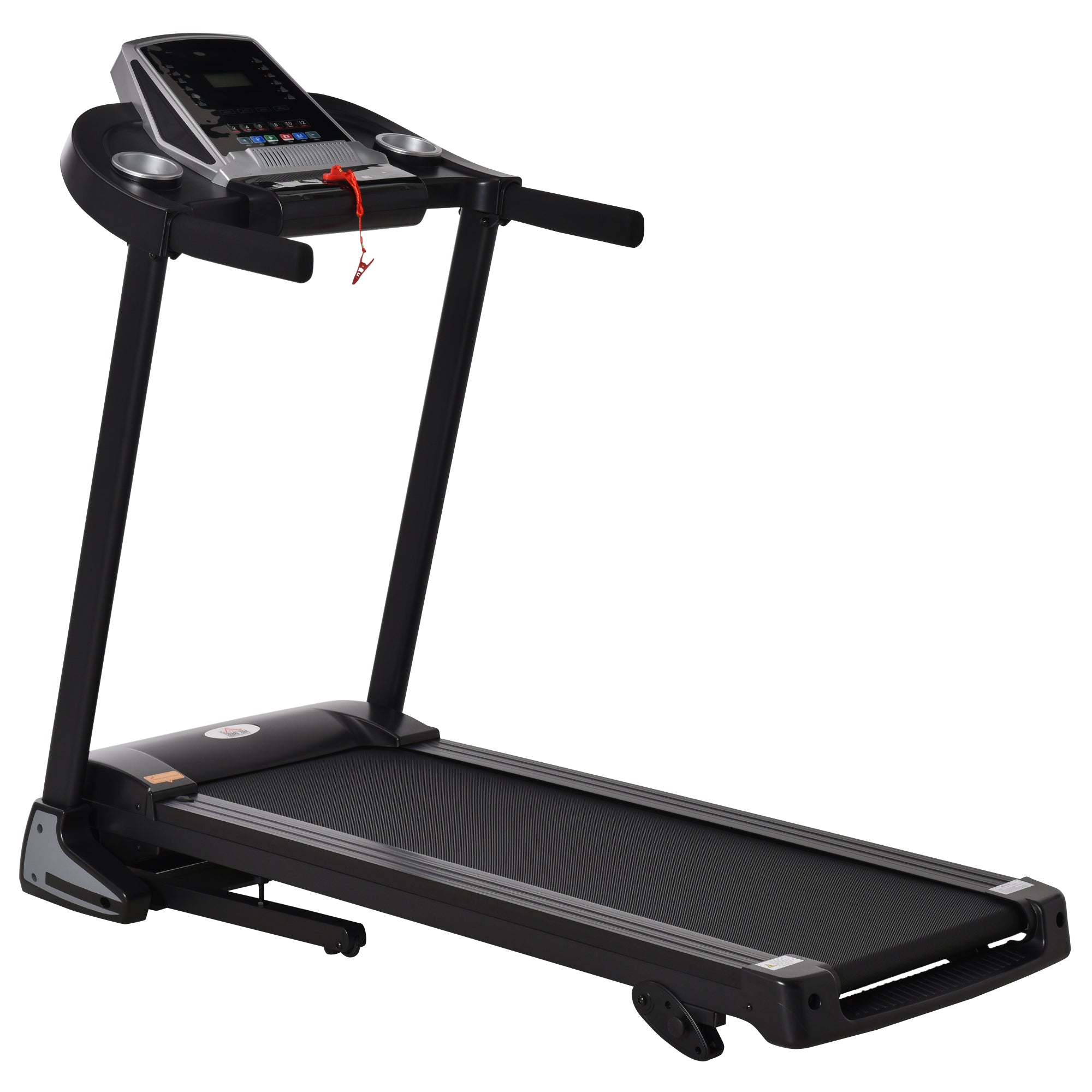 Folding Electric Treadmill with 12 Preset Programs and LED Display - Black