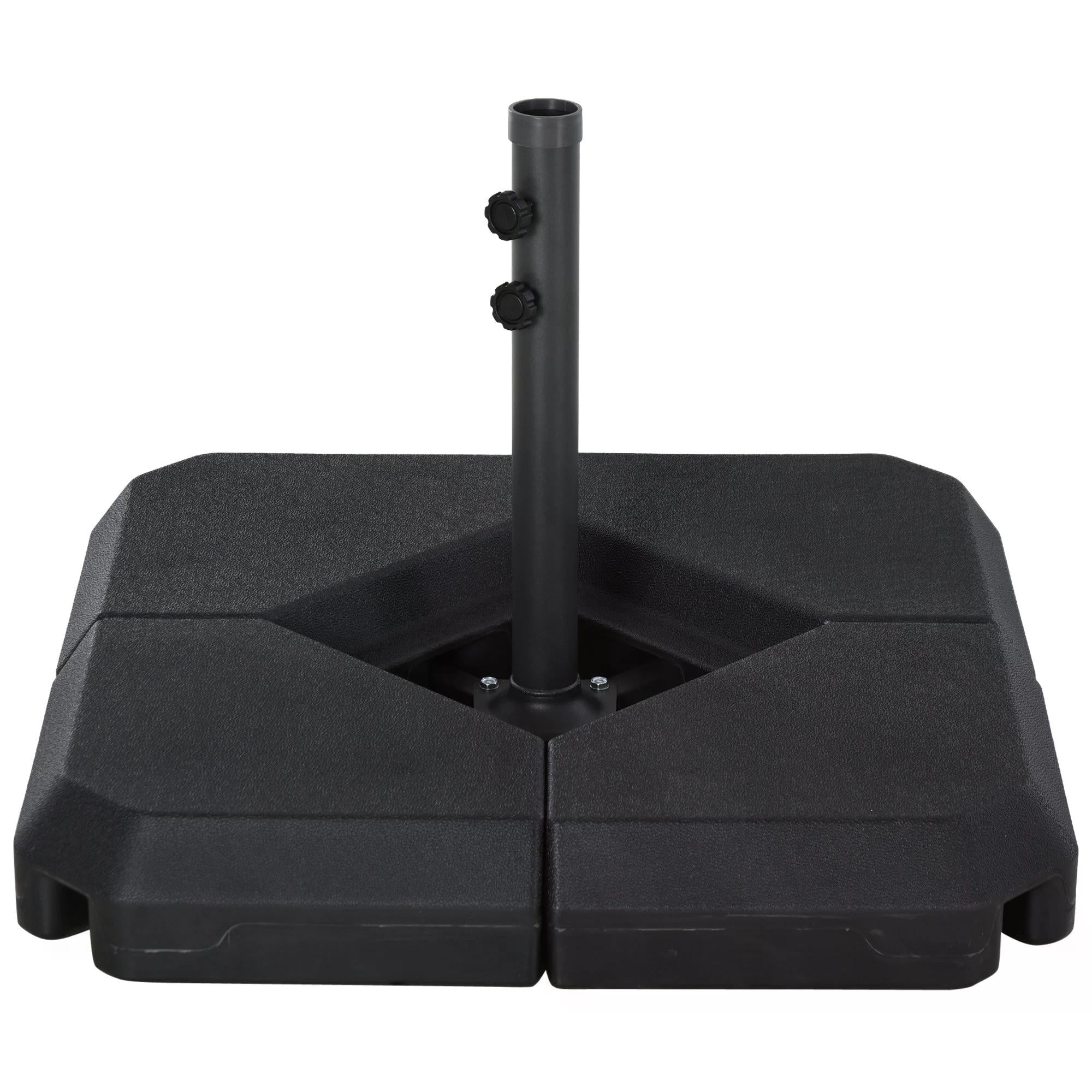 4PC Fillable Parasol Base with Steel Cross Garden Umbrella Stand 48mm - Black