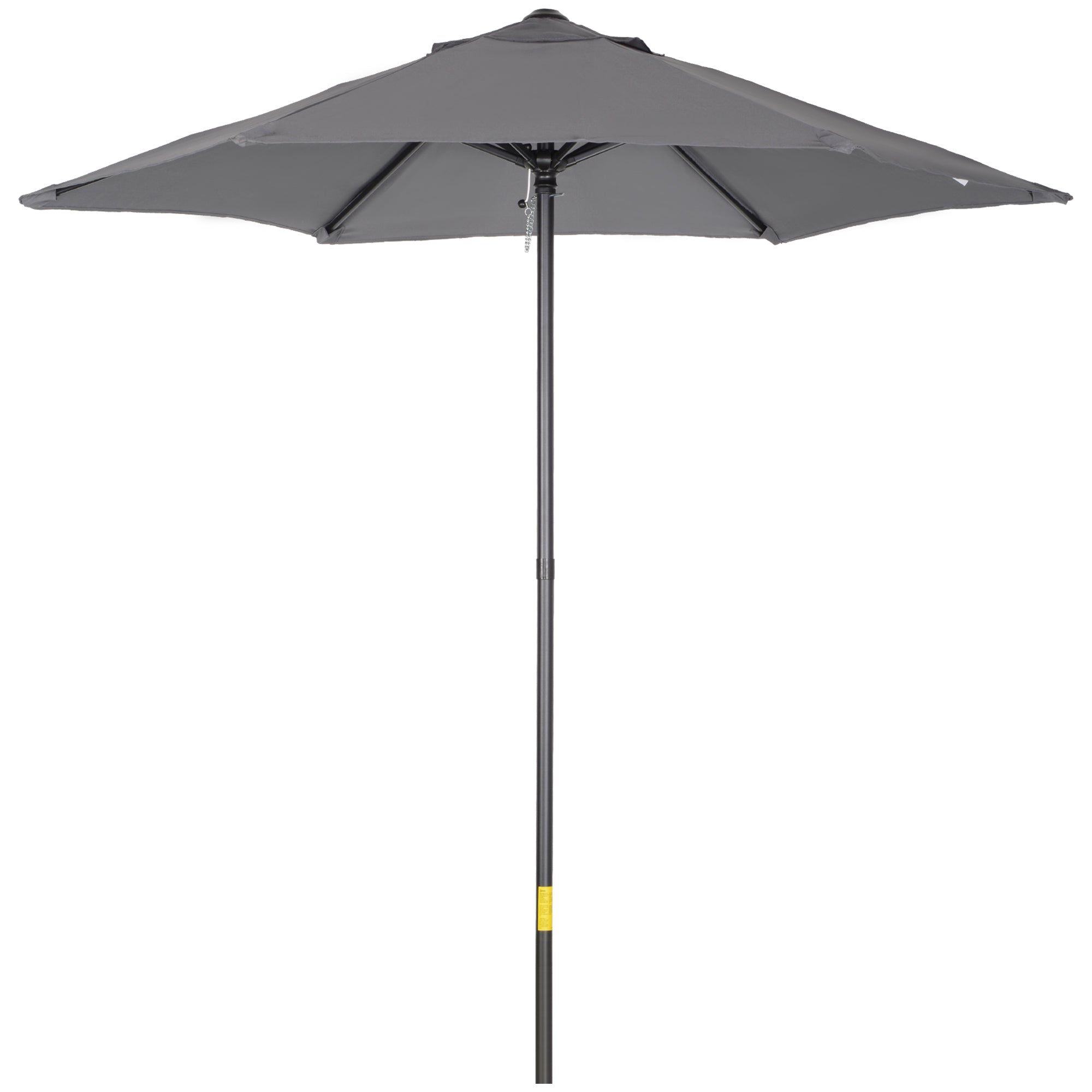 2 Metre Outdoor Patio Parasol with Push-Open Mechanism - Dark Grey