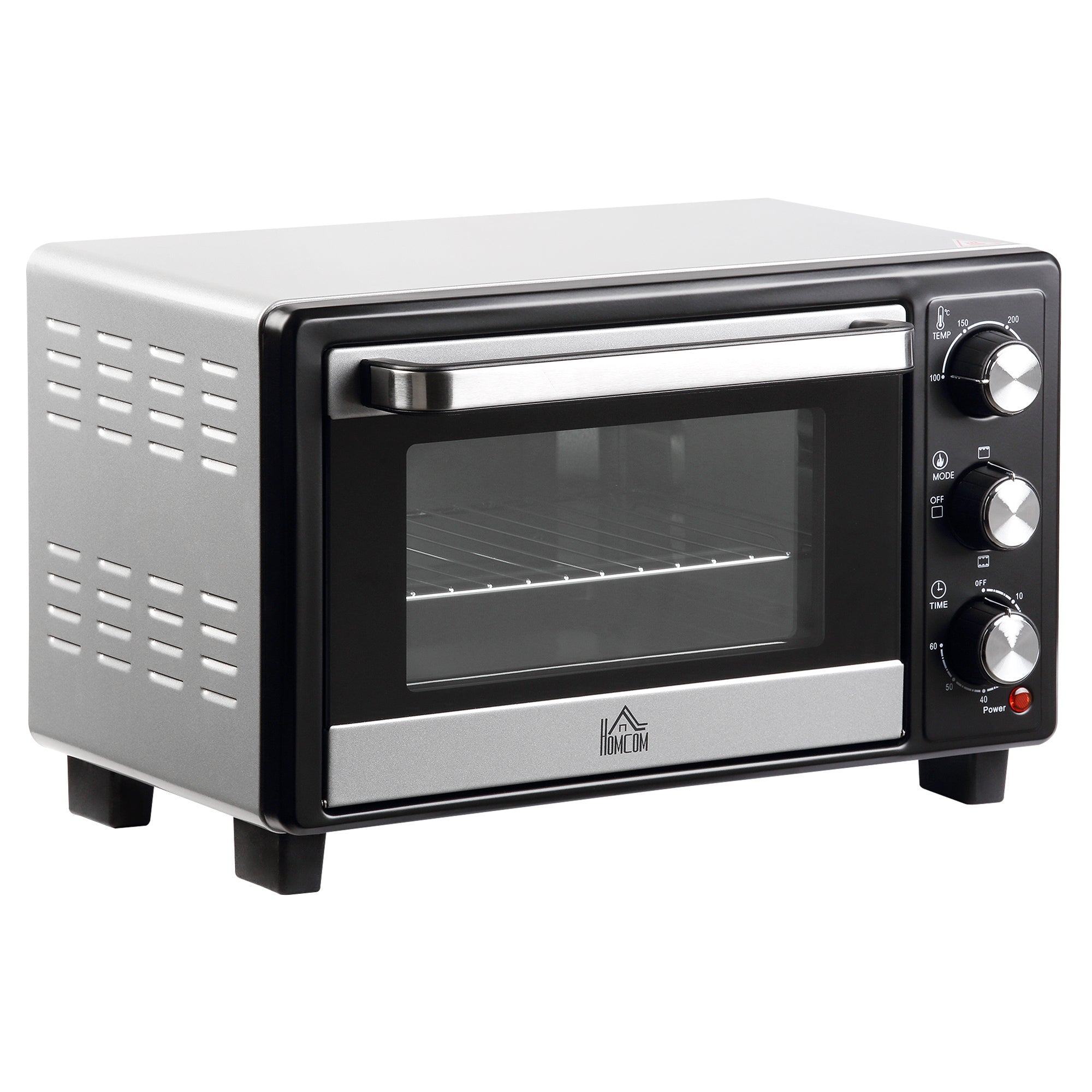 16L Convection Mini Oven with Adjustable Temperature and Timer - Black