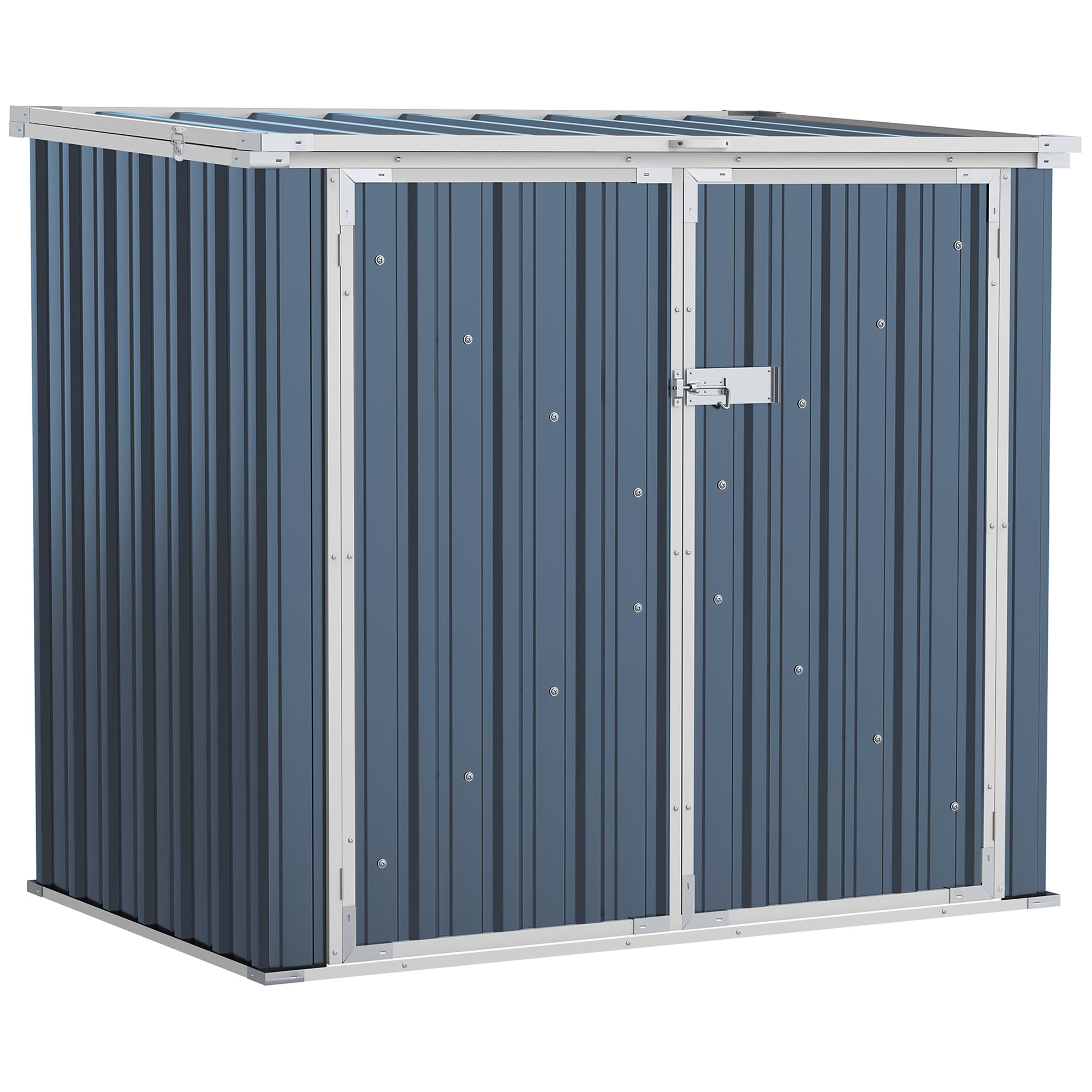5ft x 3ft Steel Garden Storage Shed for Two Bins - Grey