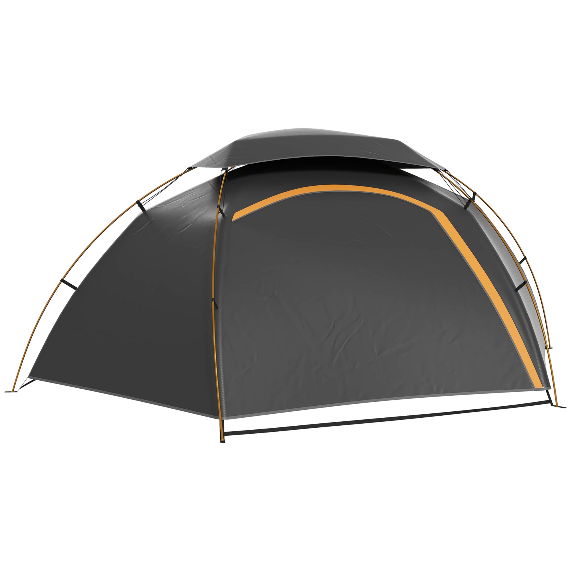1-2 Man Aluminium Frame Camping Dome Tent with Rainfly - Grey